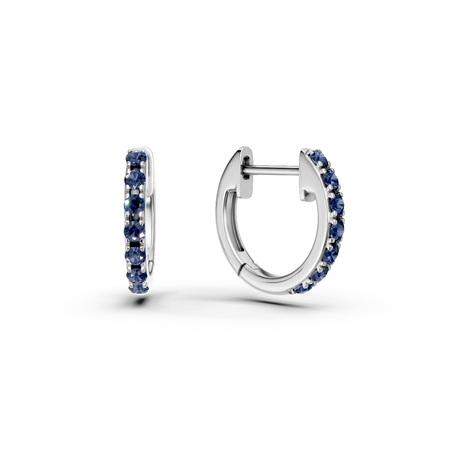 Cercei hoop din aur alb cu safire de 0.1ct pentru copii