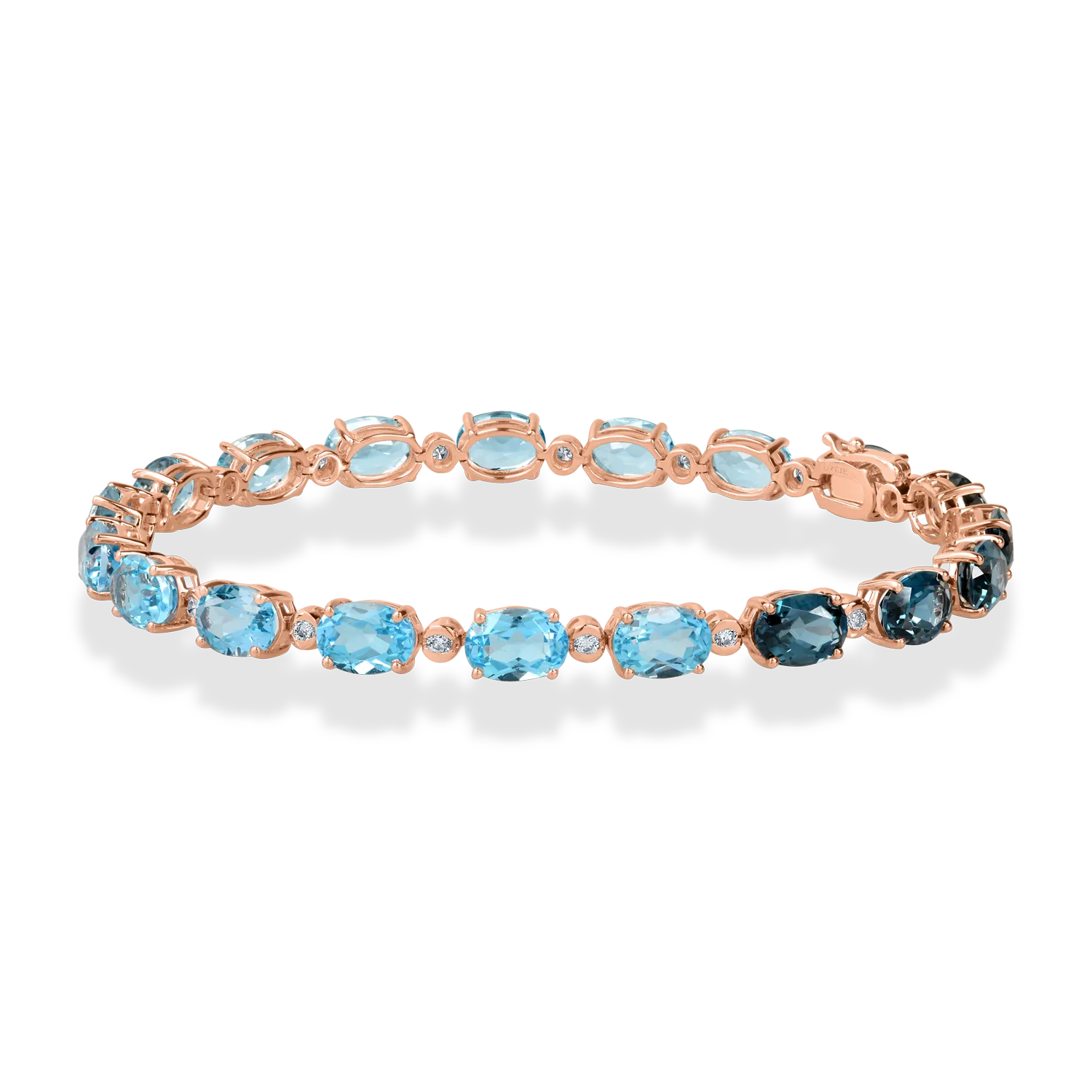 Rose gold tennis bracelet with 16.7ct topaz