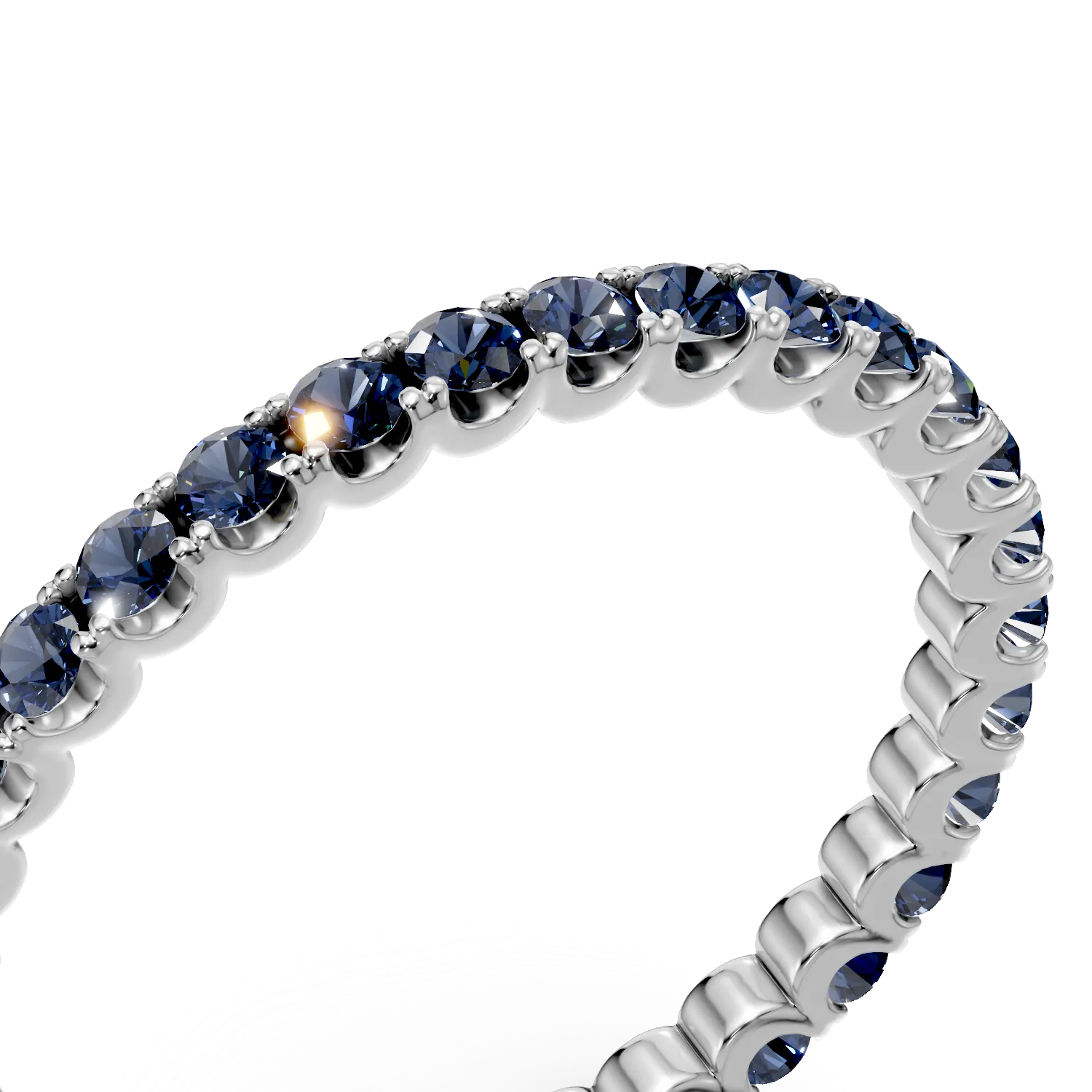 White gold eternity ring with 0.7ct sapphires