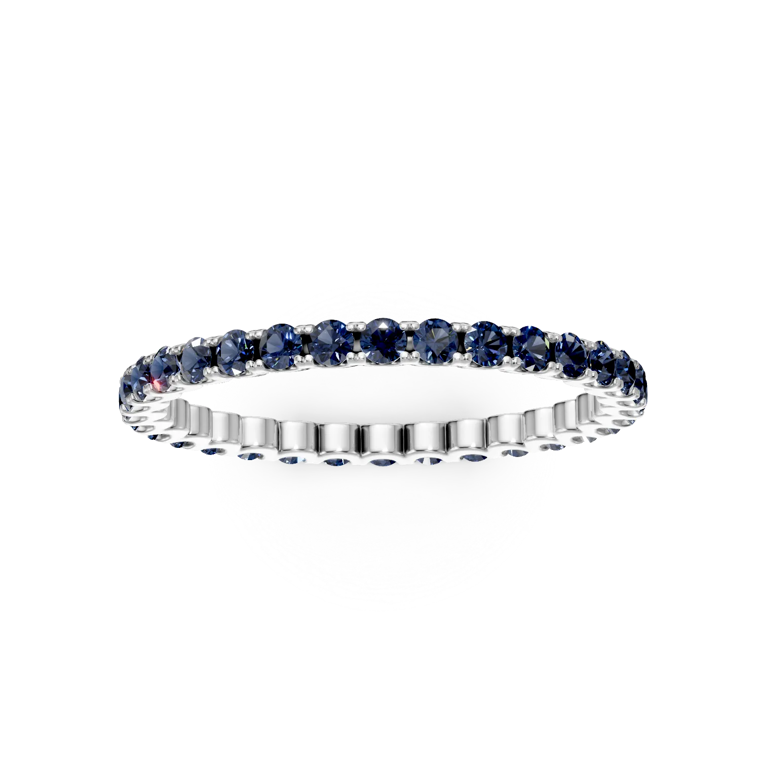 Inel eternity din aur alb cu safire de 0.7ct - imagine 3