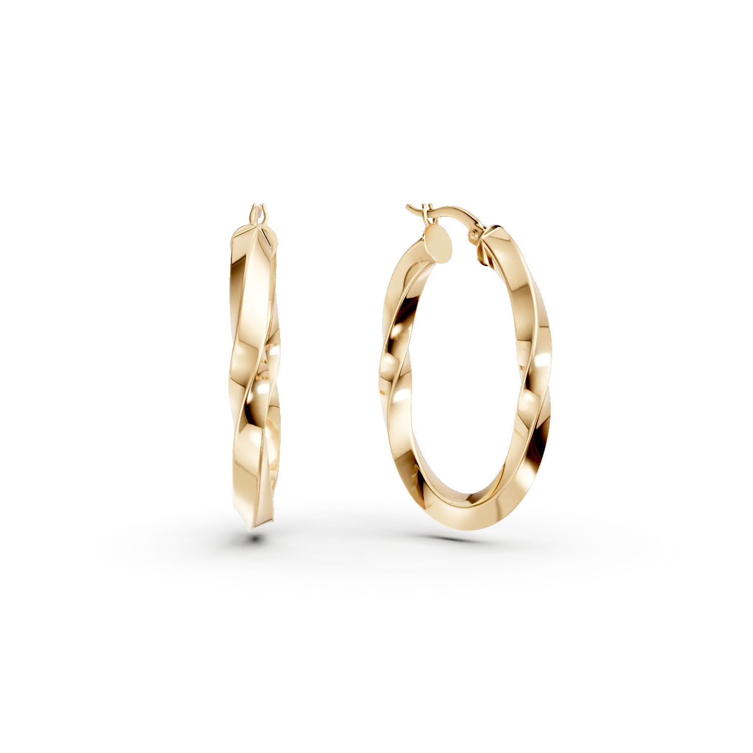 Yellow gold hoop earrings