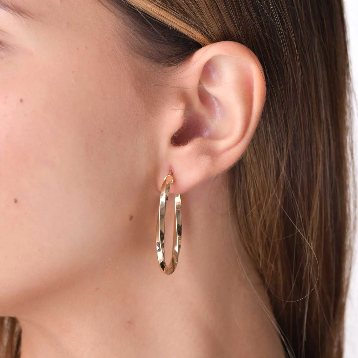 Yellow gold hoop earrings