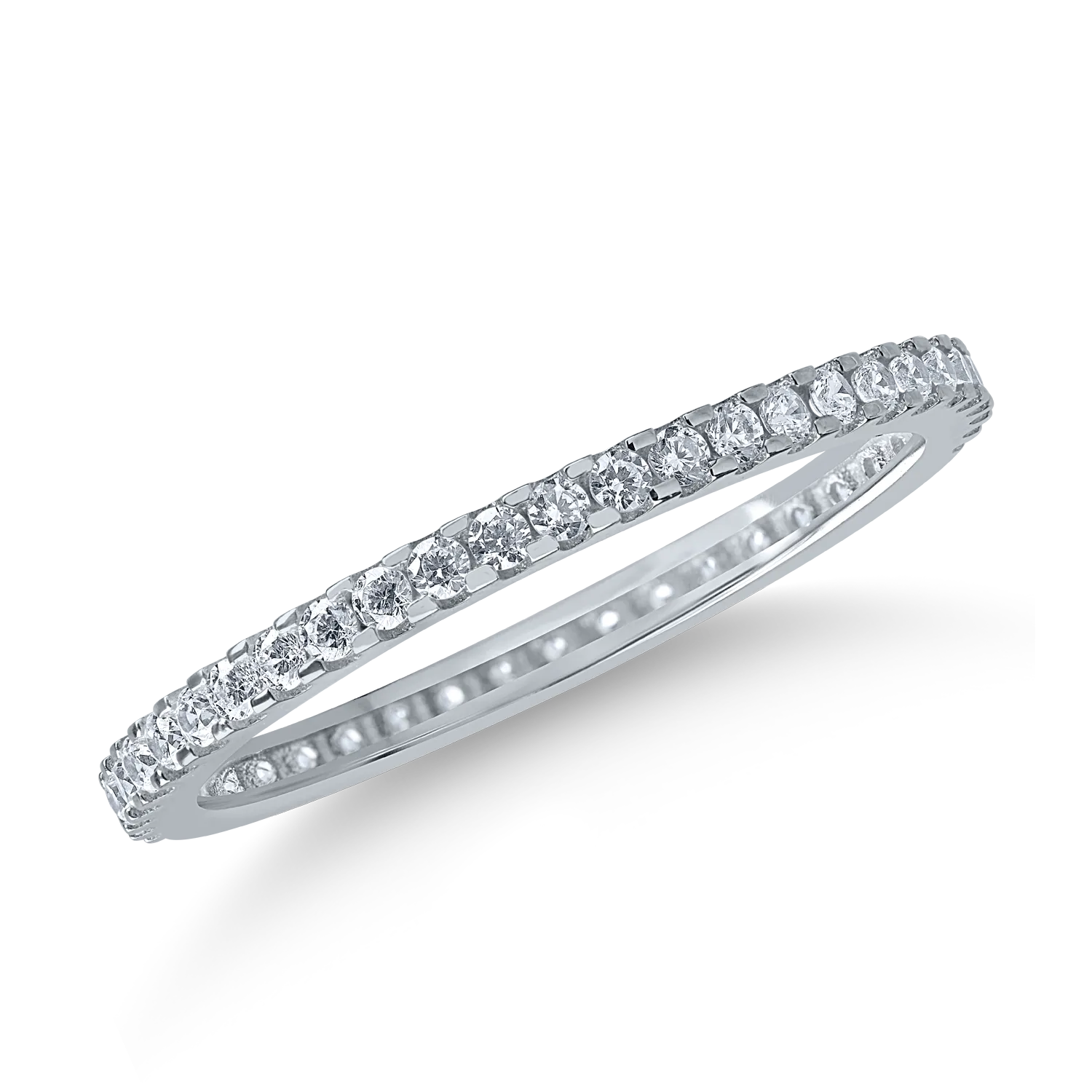 White gold eternity ring with zirconia