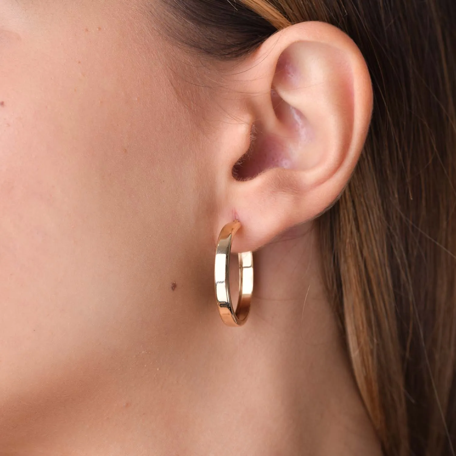 Yellow gold hoop earrings