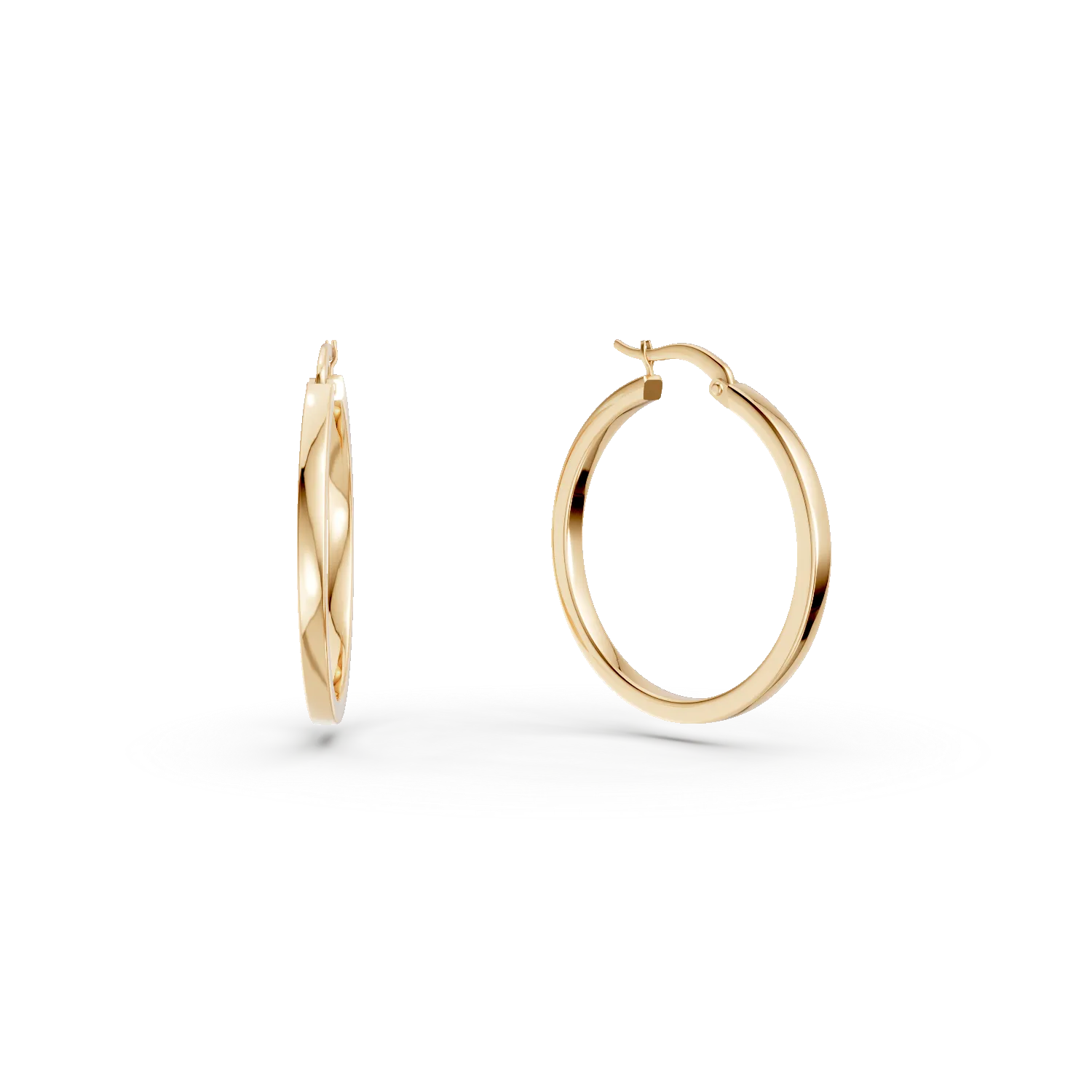 Yellow gold hoop earrings