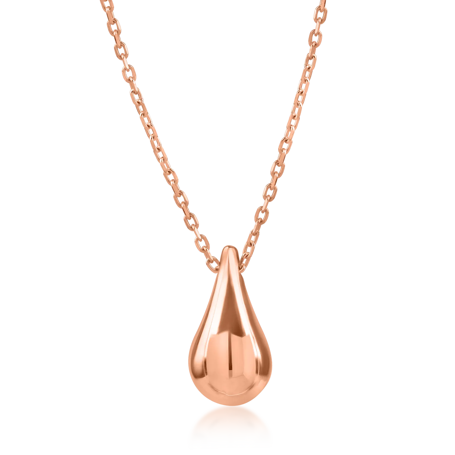 Rose gold teardrop pendant chain