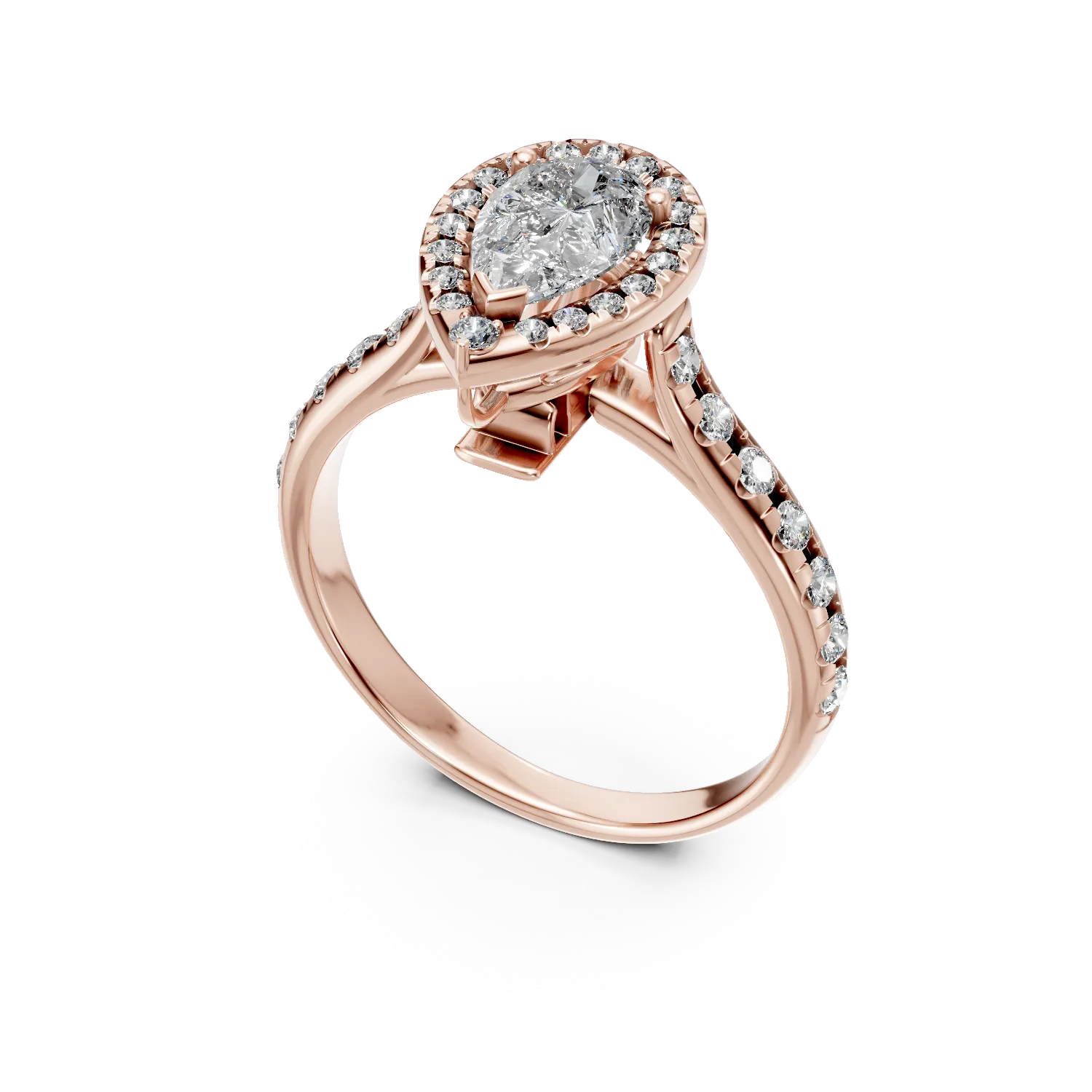 Rose gold engagement ring with 1ct diamonds