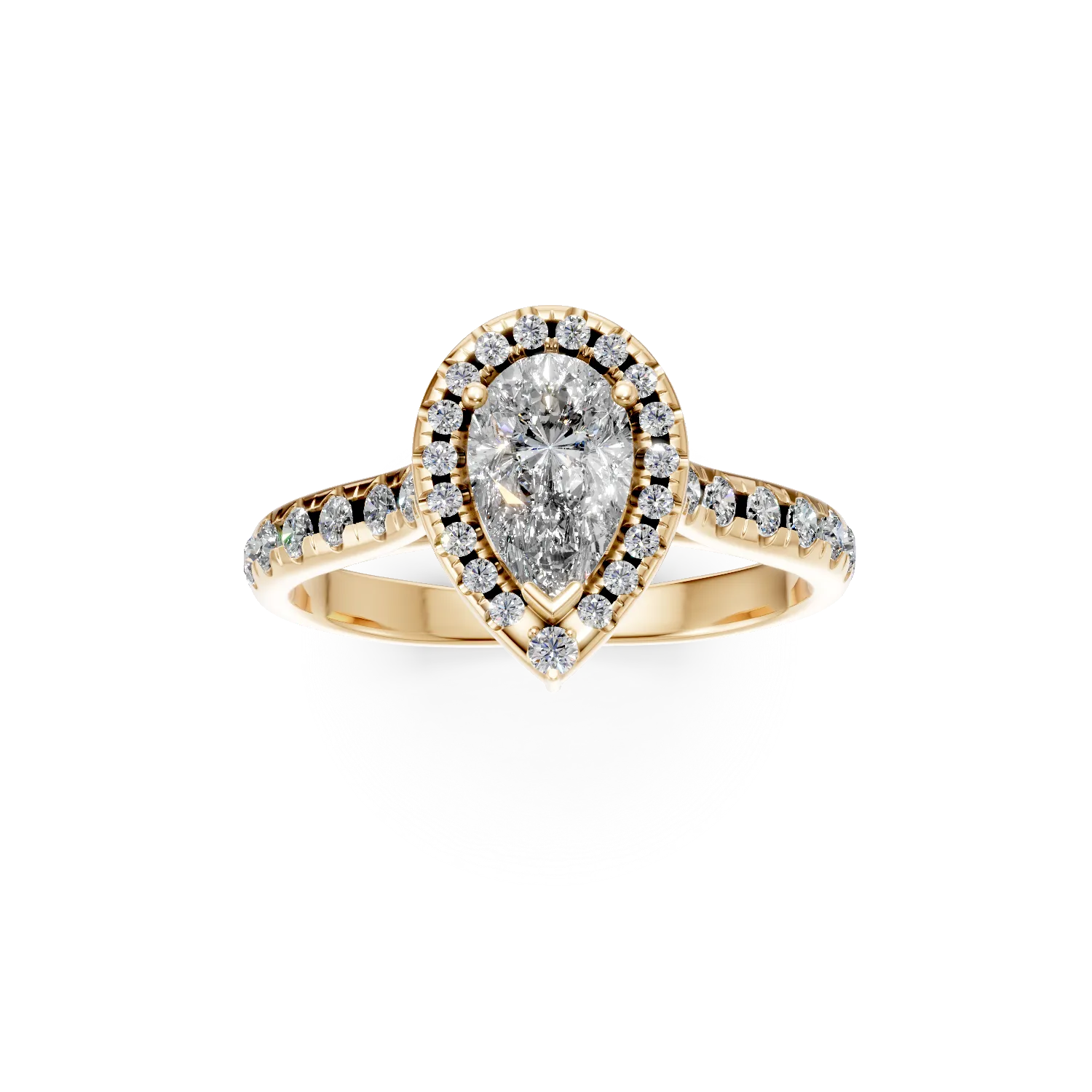 Yellow gold engagement ring with 1.07ct diamonds