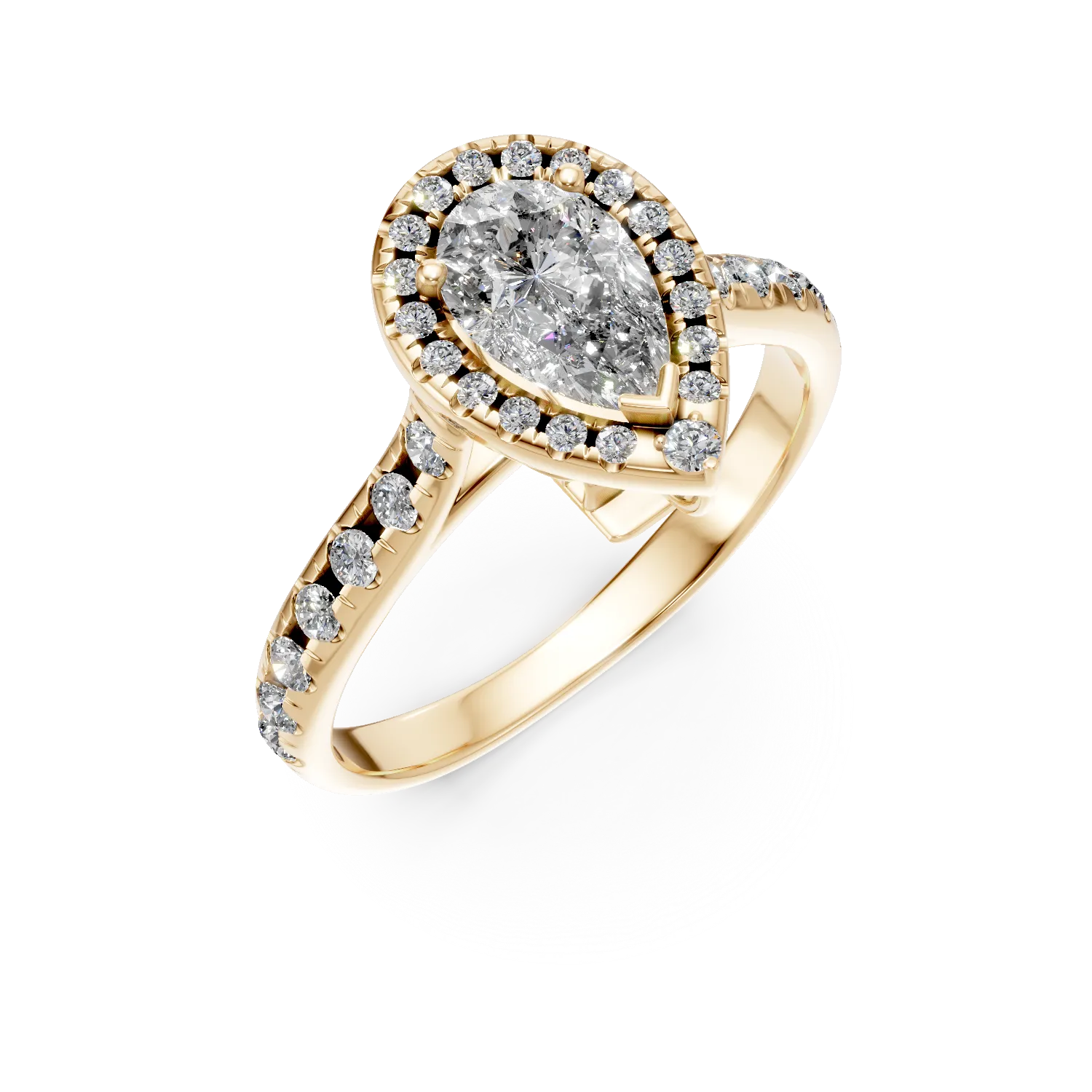 Yellow gold engagement ring with 1.07ct diamonds