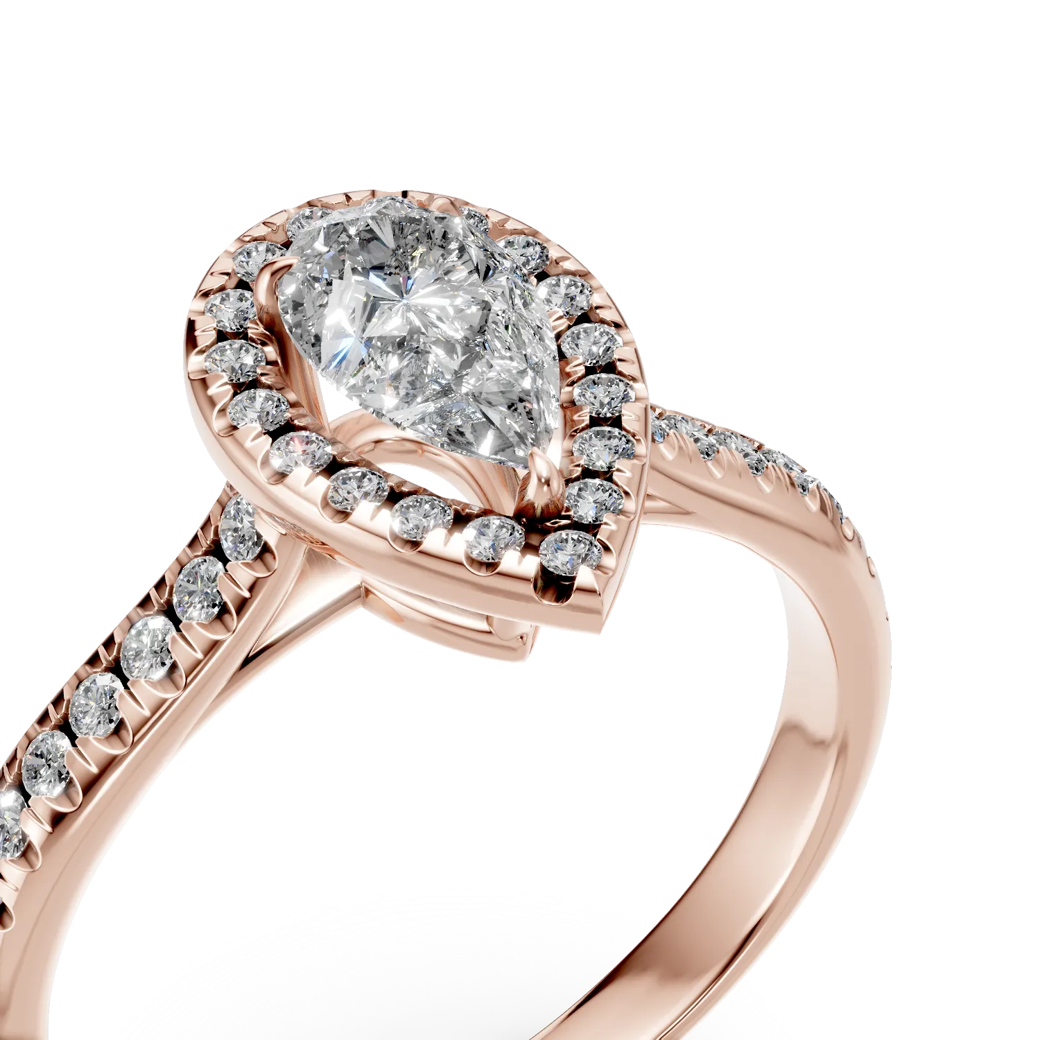 Rose gold engagement ring with 0.8ct diamonds