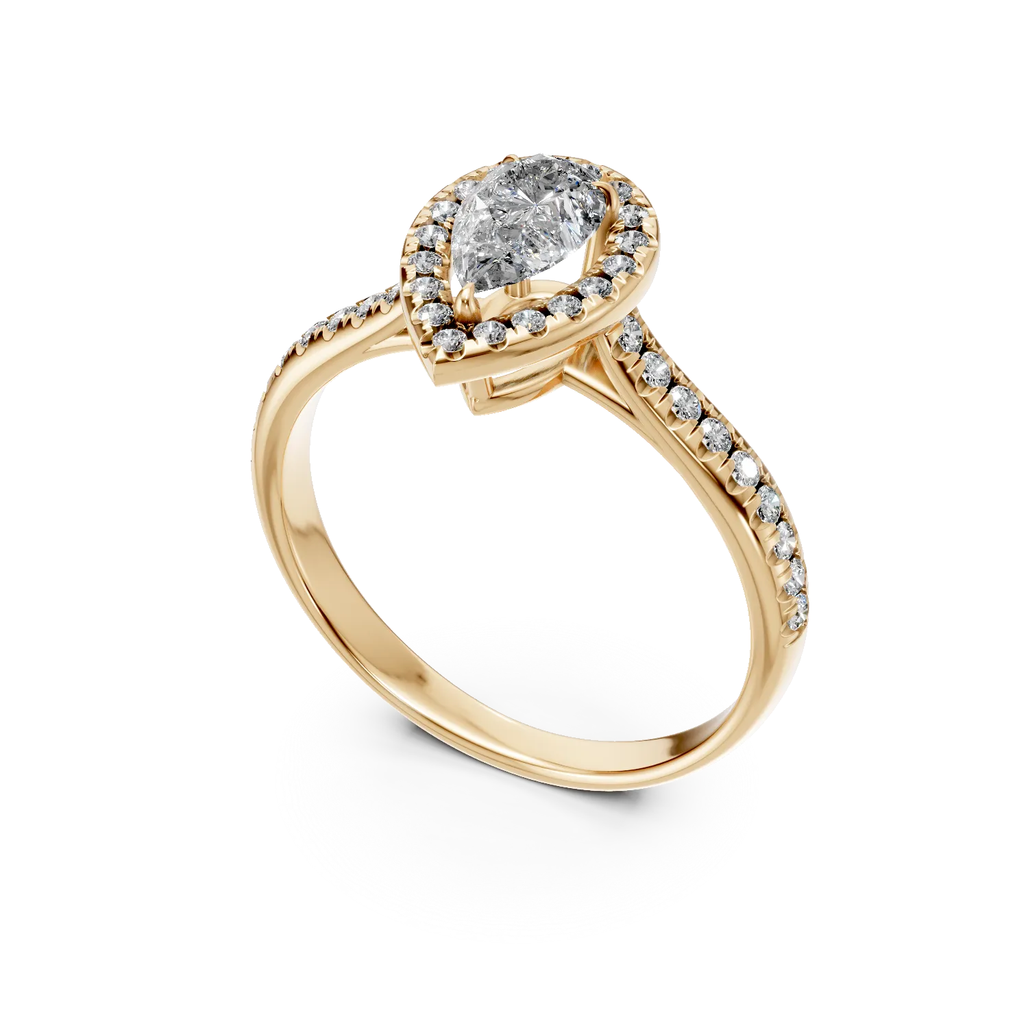 Yellow gold engagement ring with 0.9ct diamonds