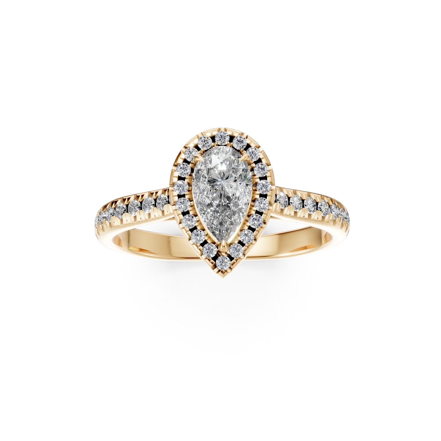 Yellow gold engagement ring with 0.9ct diamonds