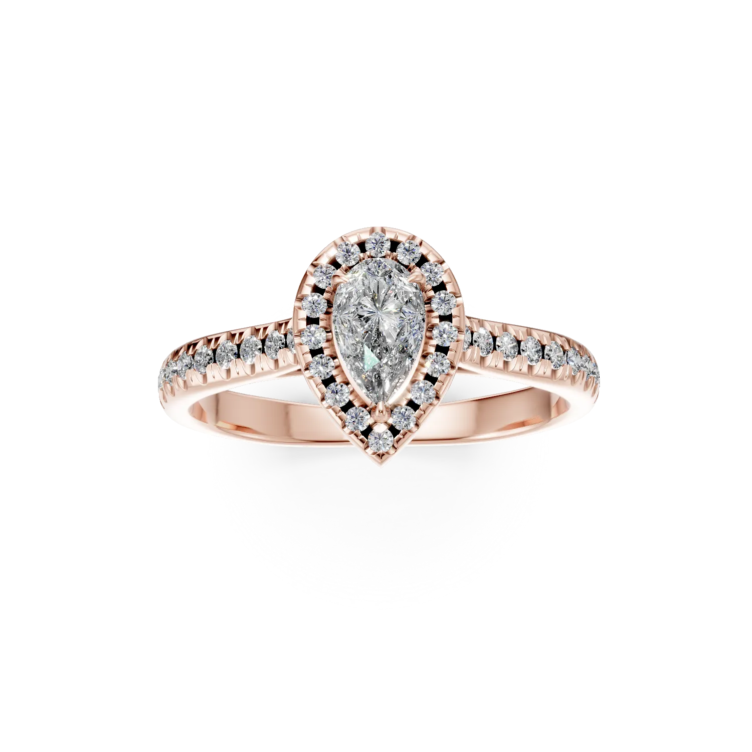 Pierścionek zaręczynowy z różowego złota z diamentami o masie 0.7ct