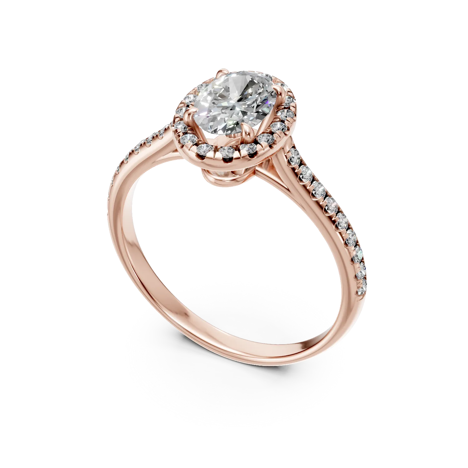 Rose gold engagement ring with 0.8ct diamonds