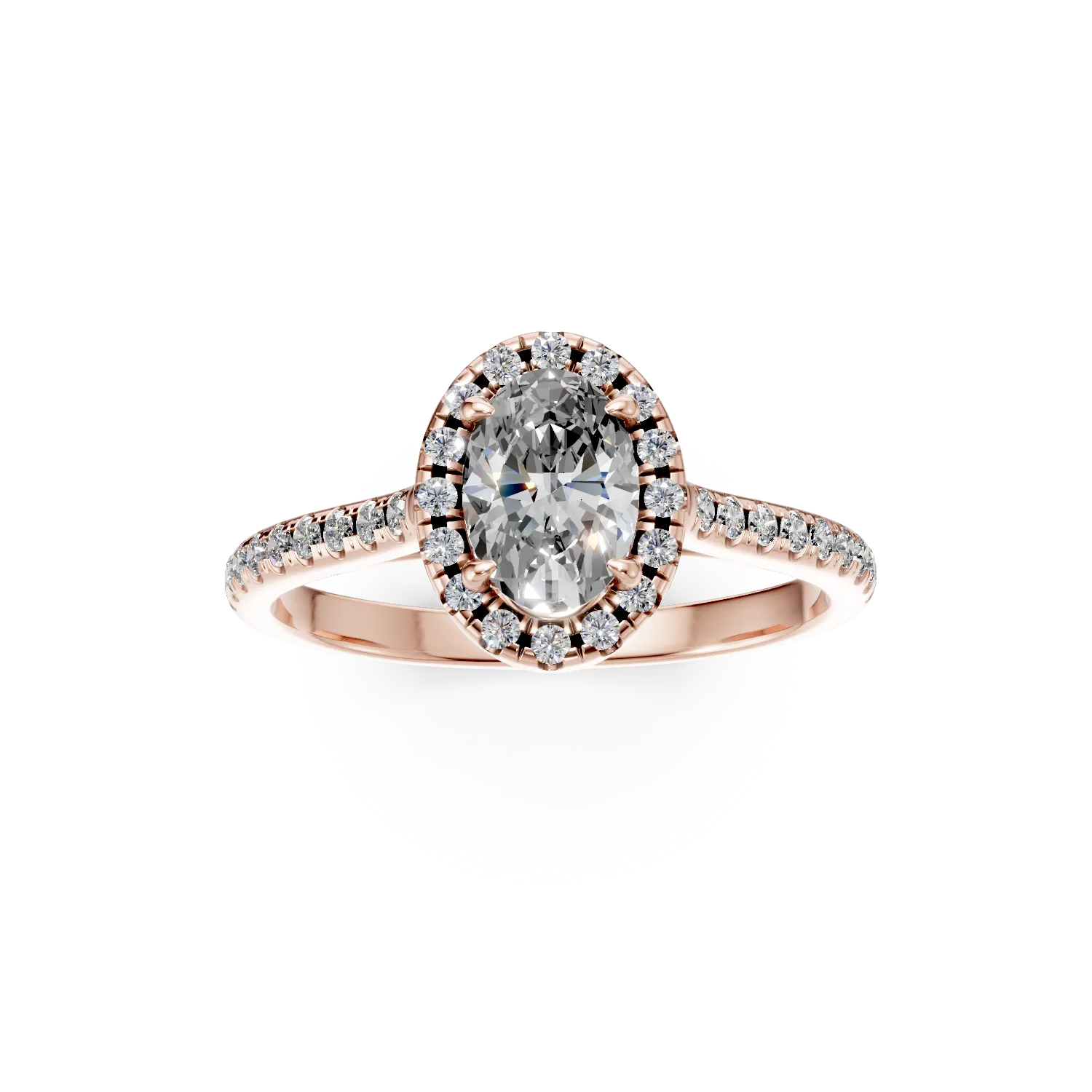 Rose gold engagement ring with 0.8ct diamonds