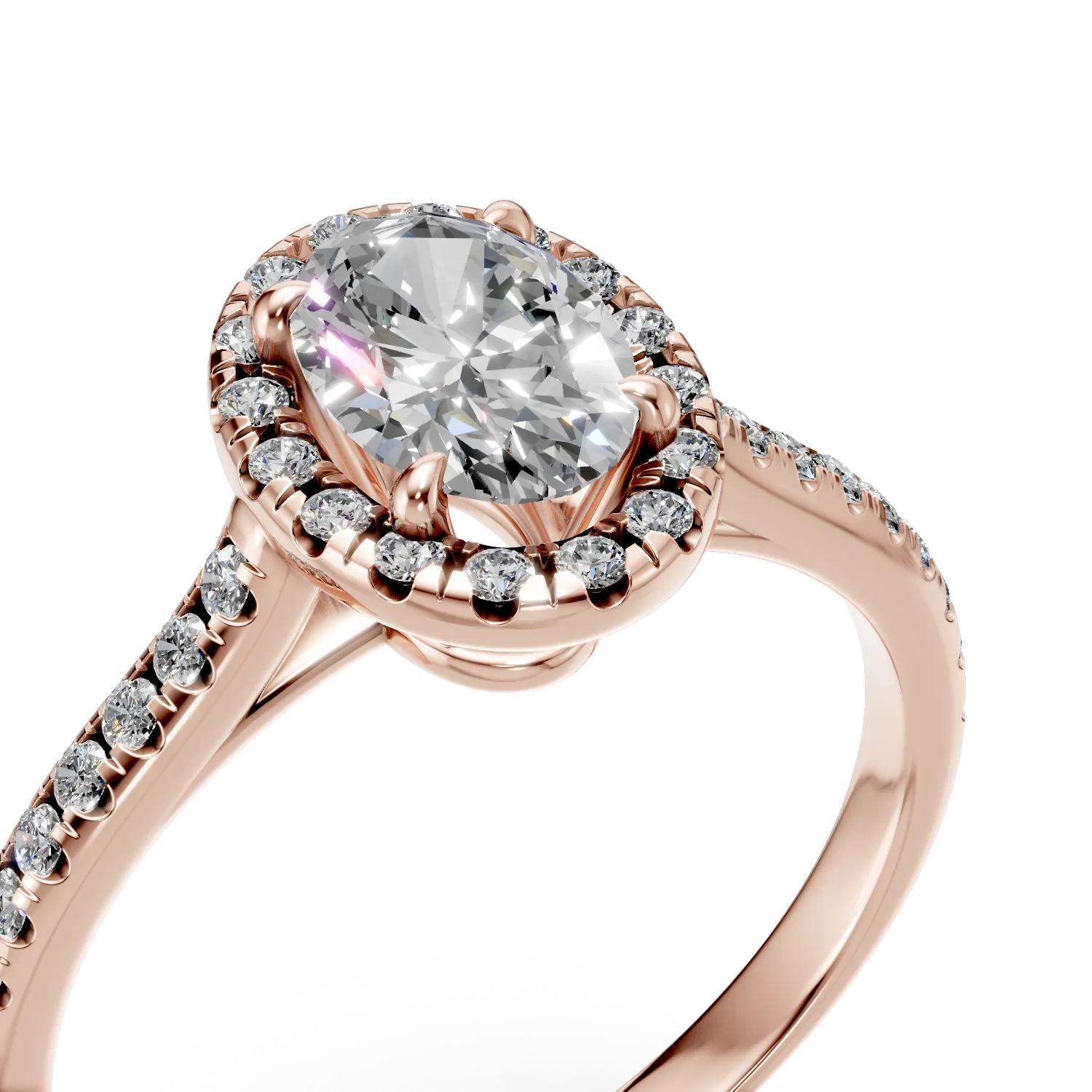 Rose gold engagement ring with 0.8ct diamonds