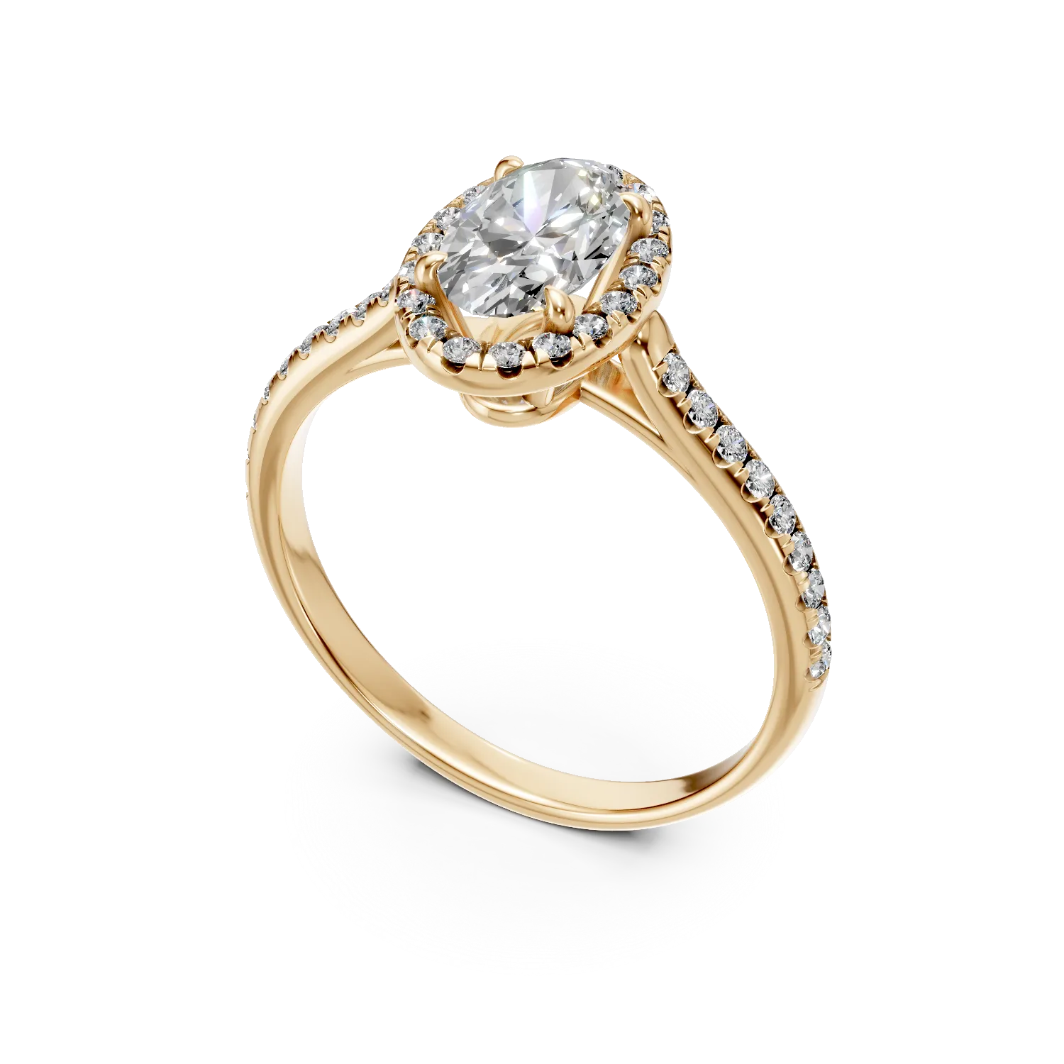 Yellow gold engagement ring with 1ct diamonds