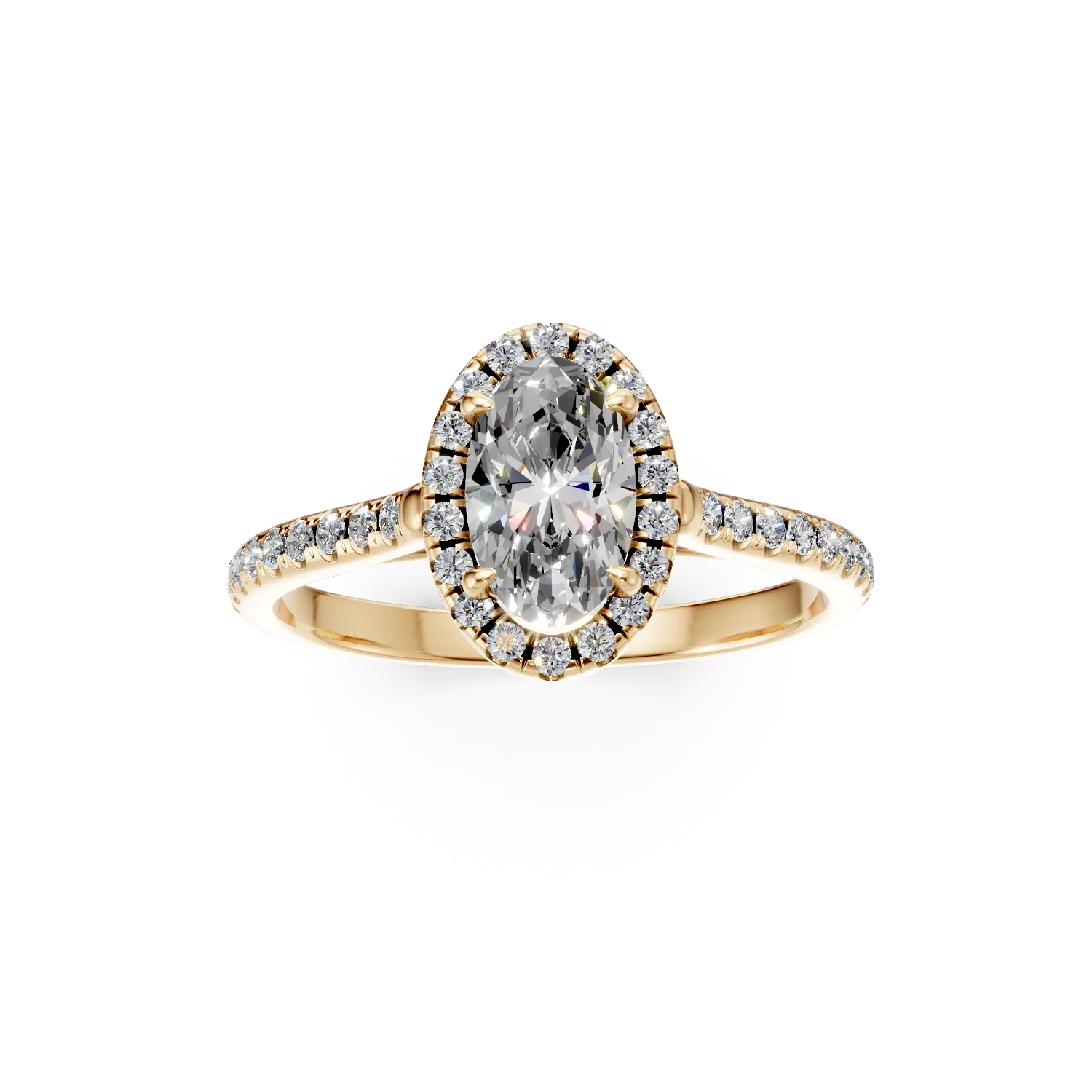 Yellow gold engagement ring with 1ct diamonds