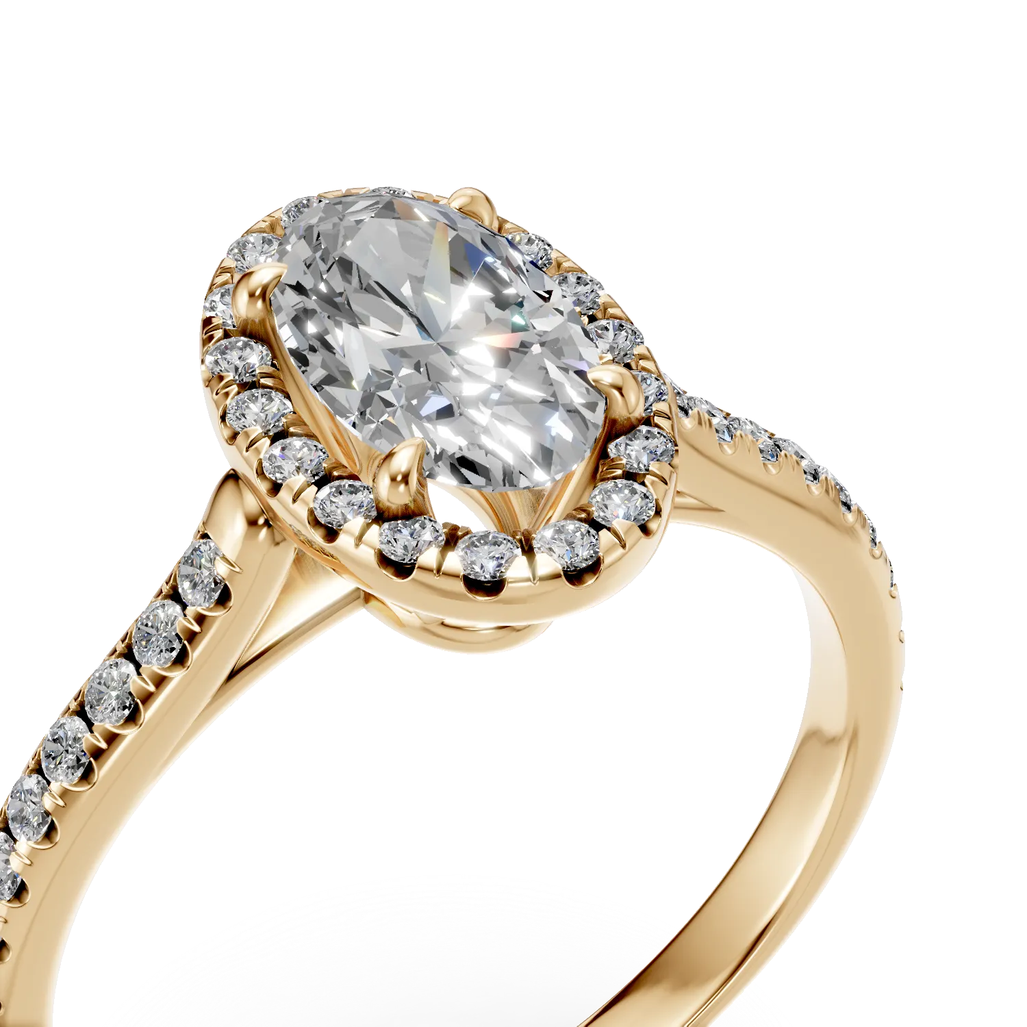 Yellow gold engagement ring with 1ct diamonds