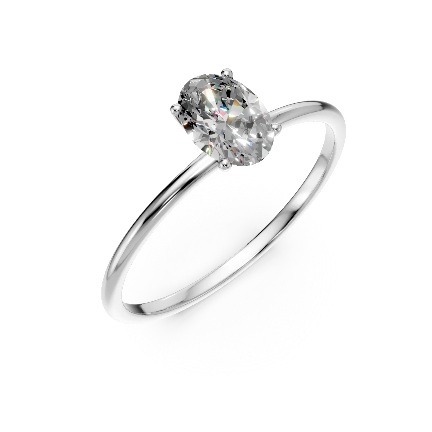 White gold engagement ring with 0.7ct solitaire diamond