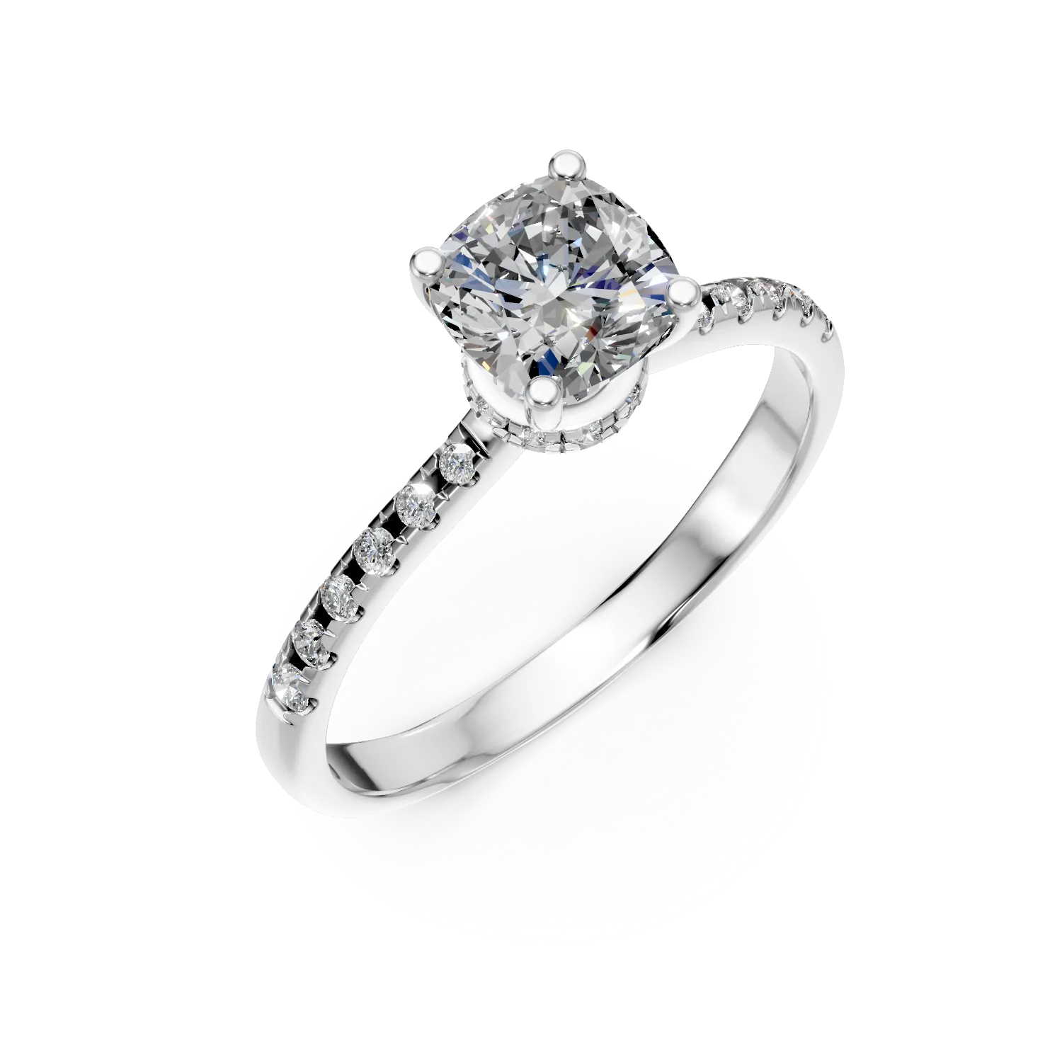 Годежен пръстен от бяло злато с 1.2ct диаманти