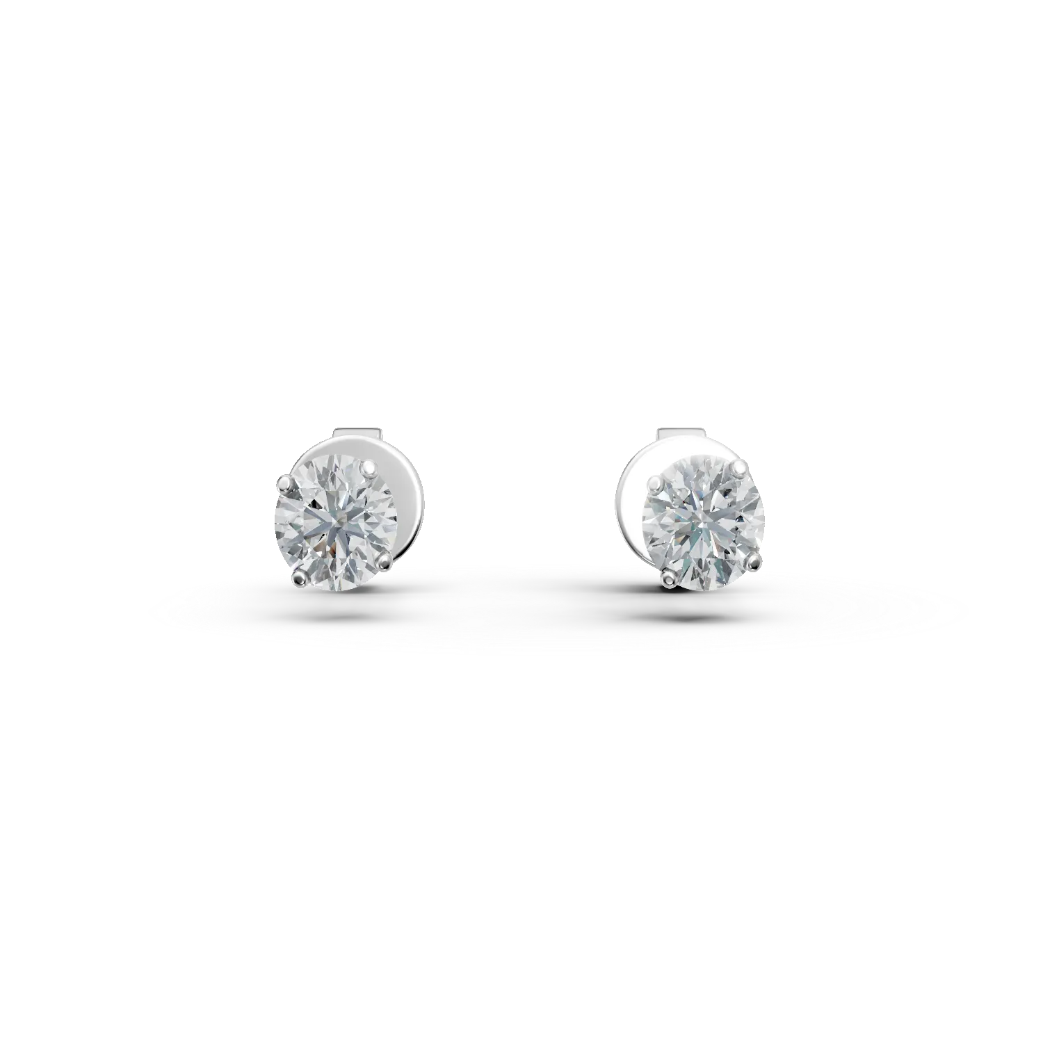 White gold stud earrings with 1ct diamonds