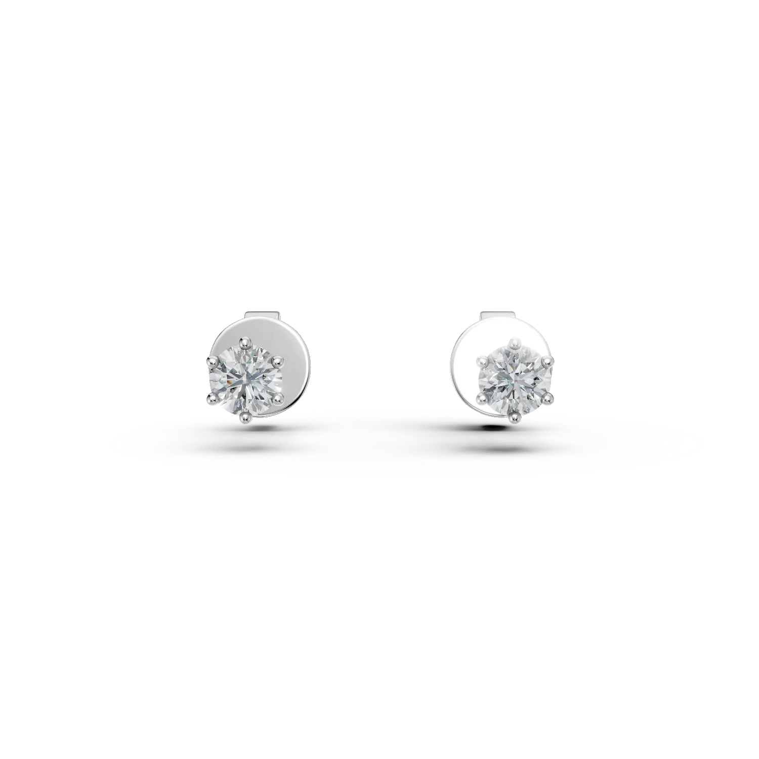 White gold stud earrings with 0.6ct solitaire diamonds