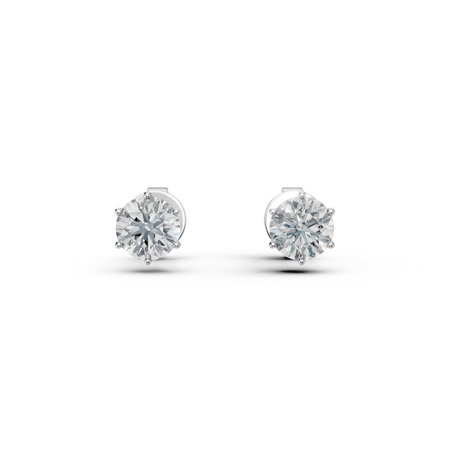 White gold stud earrings with 1.1ct solitaire diamonds