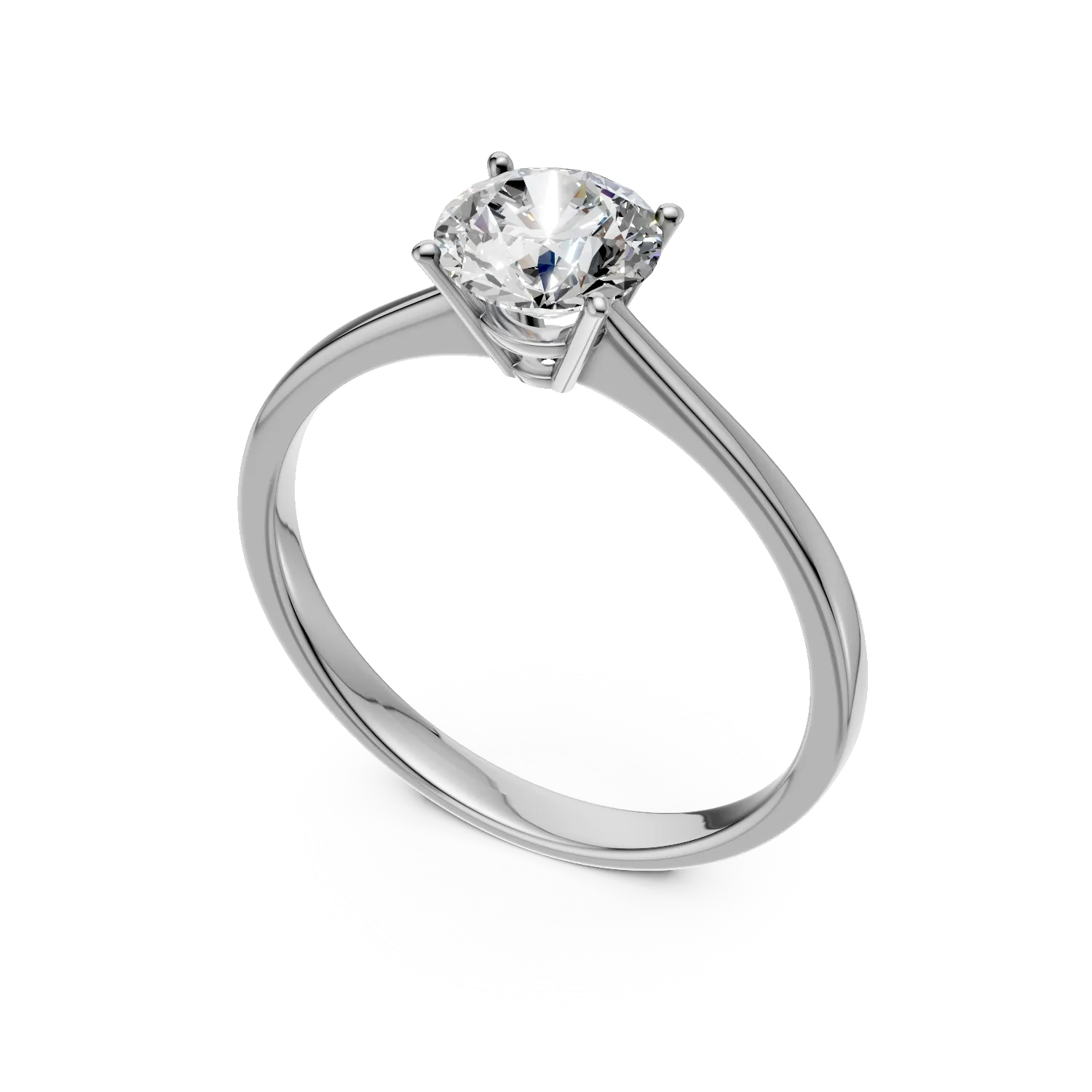 Inel de logodna din aur alb cu diamant solitaire de 1ct