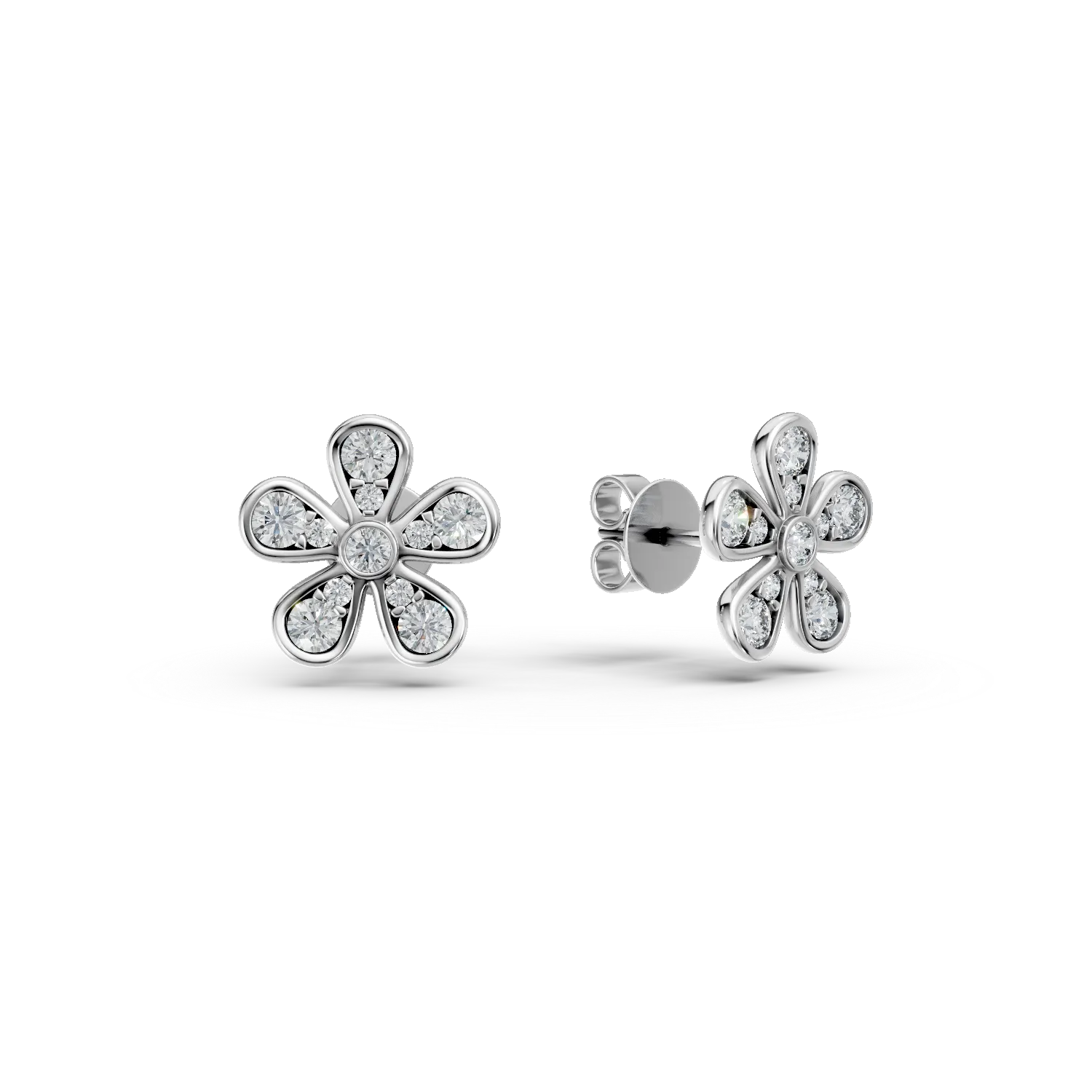 Teilor Cercei din aur alb cu diamante de 0.3ct