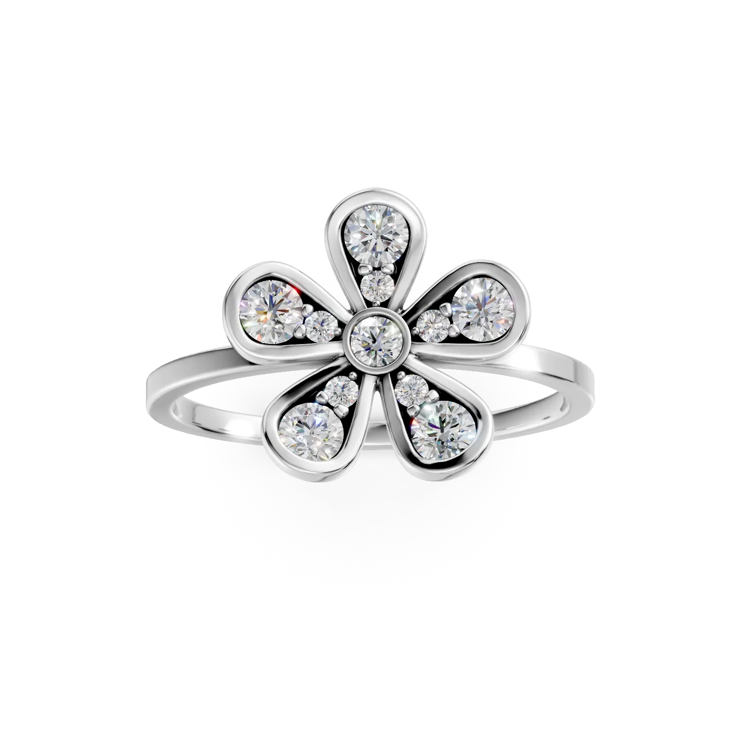 Пръстен от бяло злато с 0.2кт диаманти