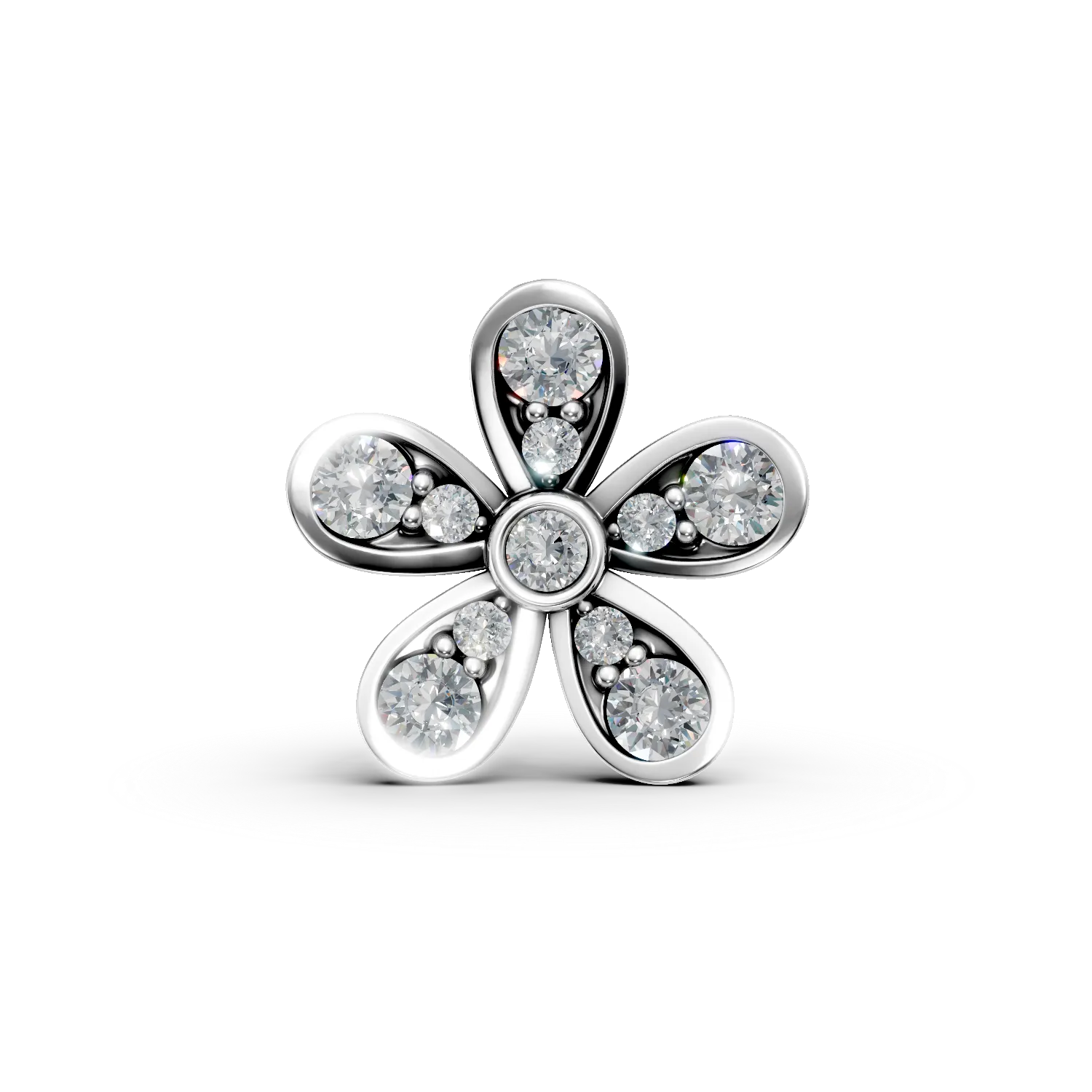 Pandantiv floare din aur alb cu diamante de 0.2ct-183519