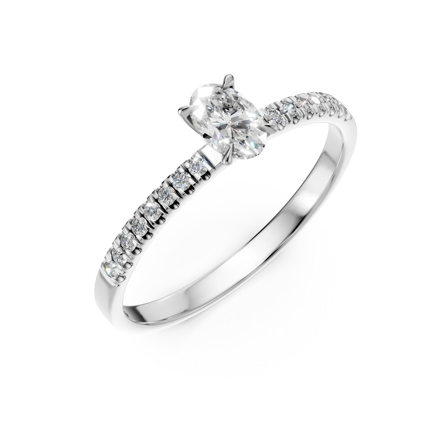 Teilor Inel de logodna din aur alb cu diamante de 0.4ct