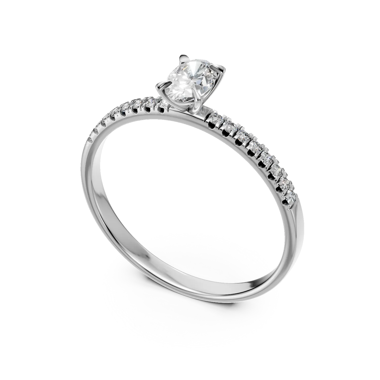 White gold engagement ring with 0.4ct diamonds