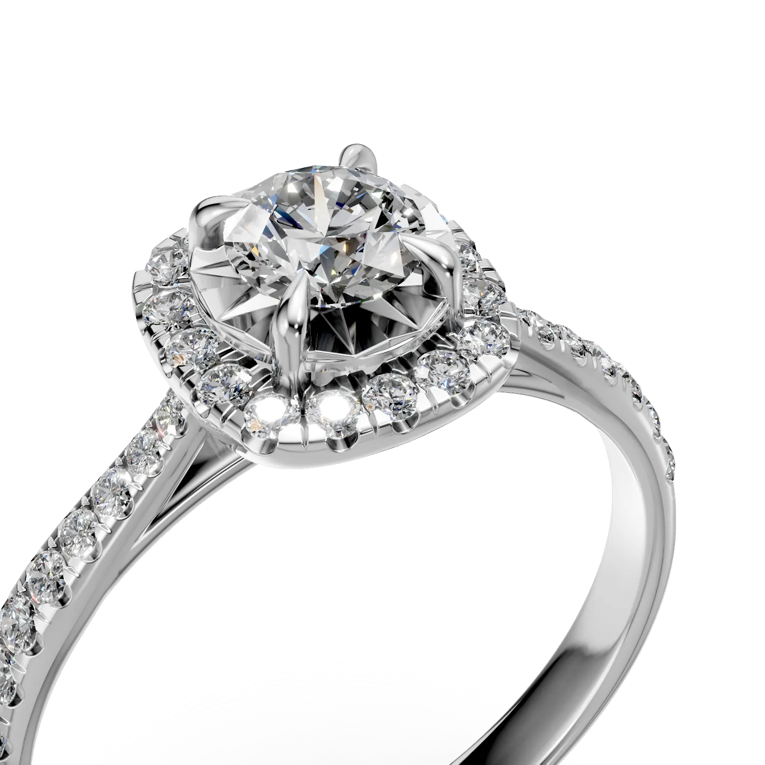 White gold engagement ring with 0.5ct diamonds