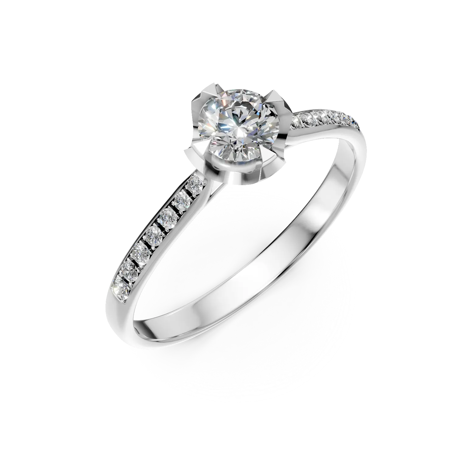 White gold engagement ring with 0.4ct diamonds