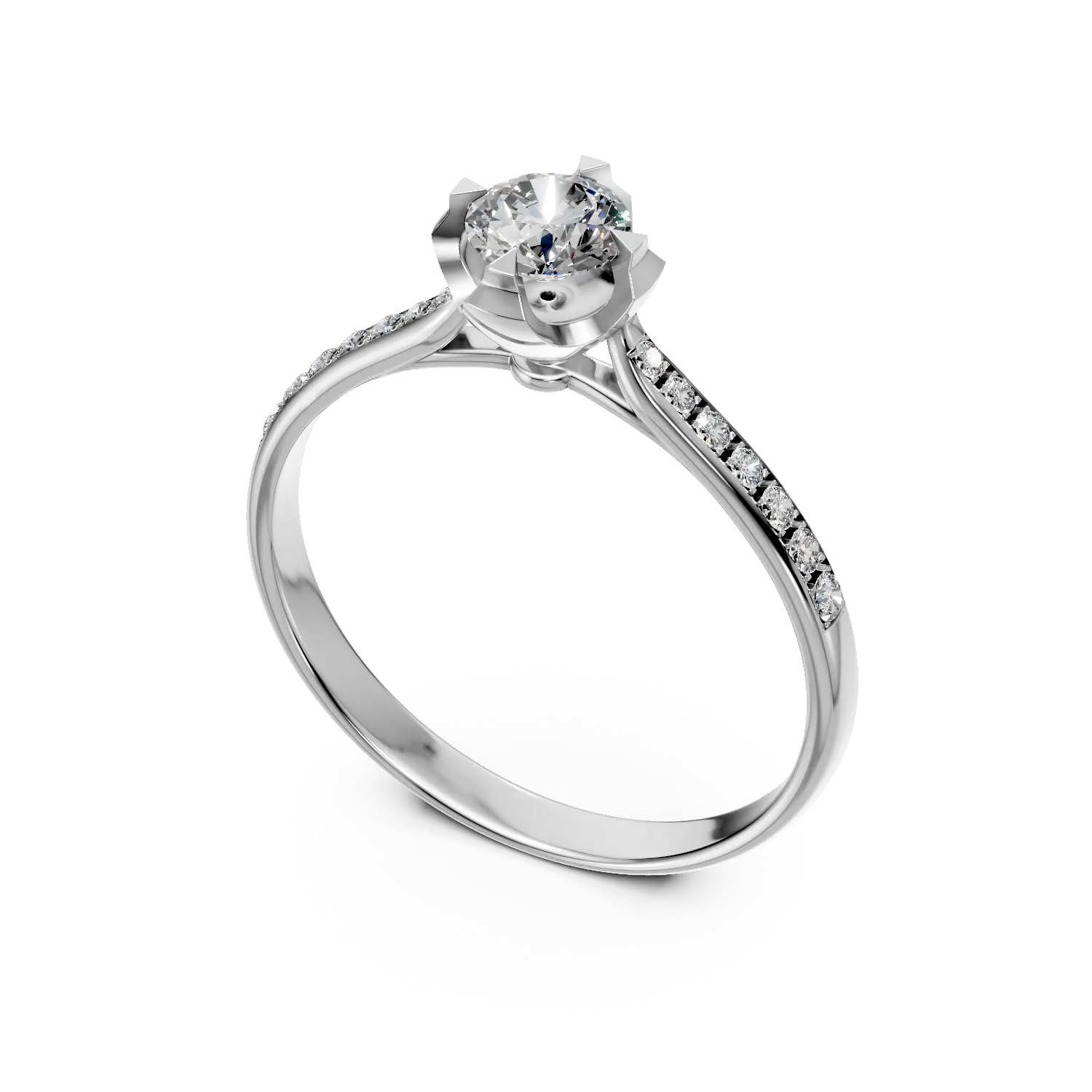 White gold engagement ring with 0.4ct diamonds