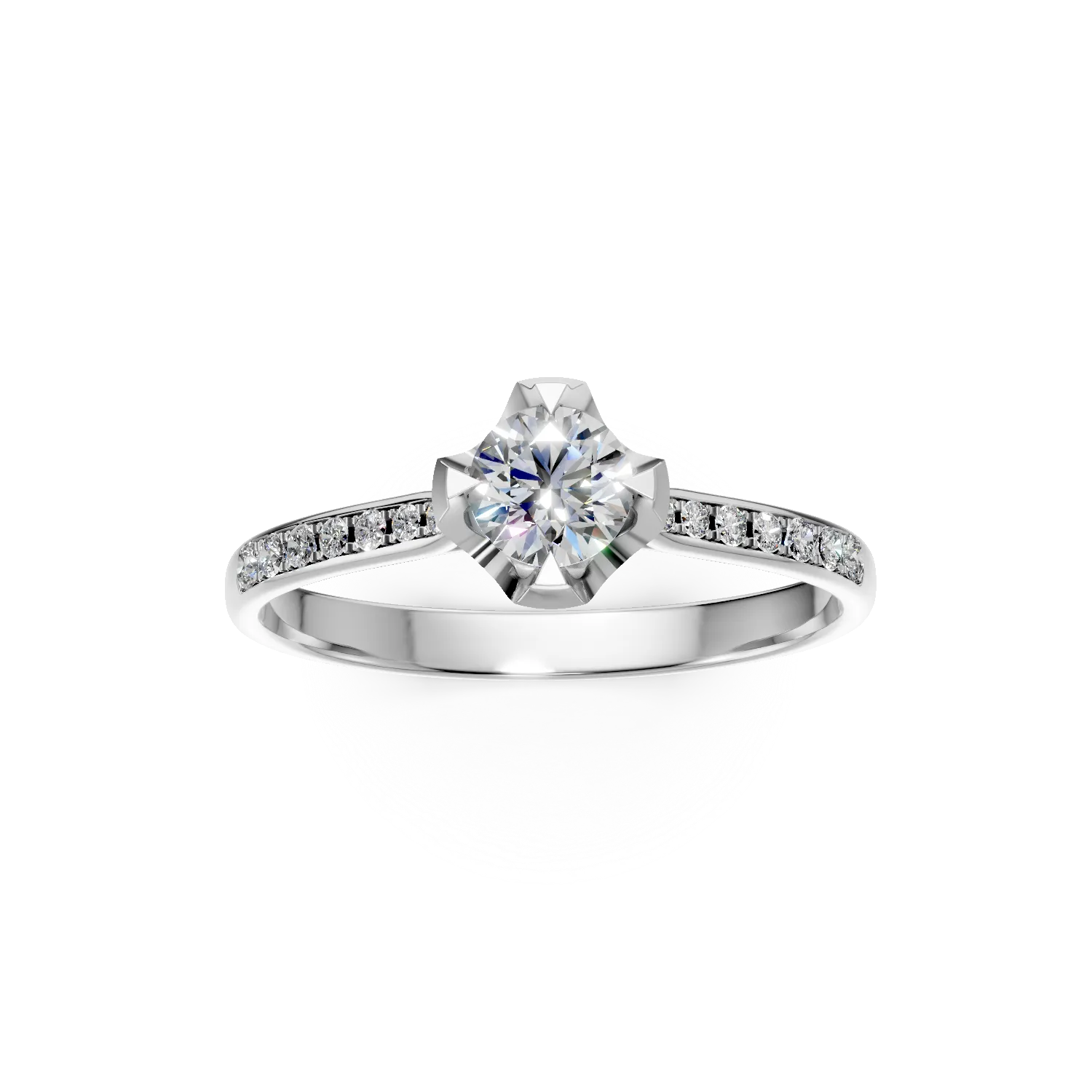 White gold engagement ring with 0.4ct diamonds