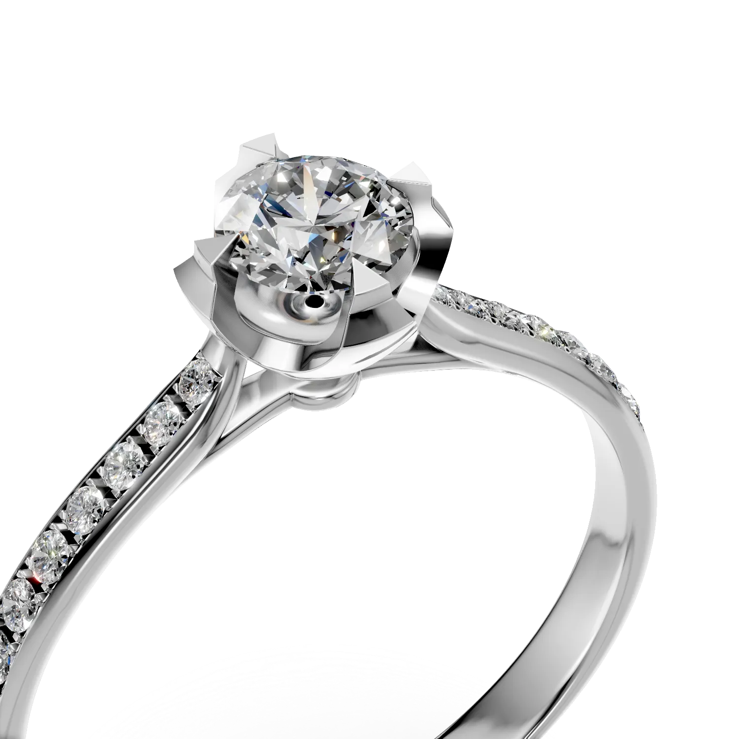 White gold engagement ring with 0.4ct diamonds