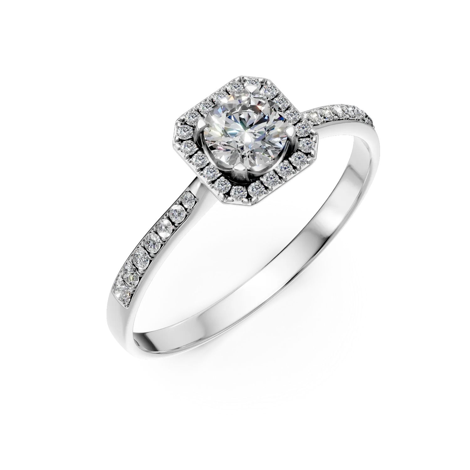 Годежен пръстен от бяло злато с 0.5кт диаманти