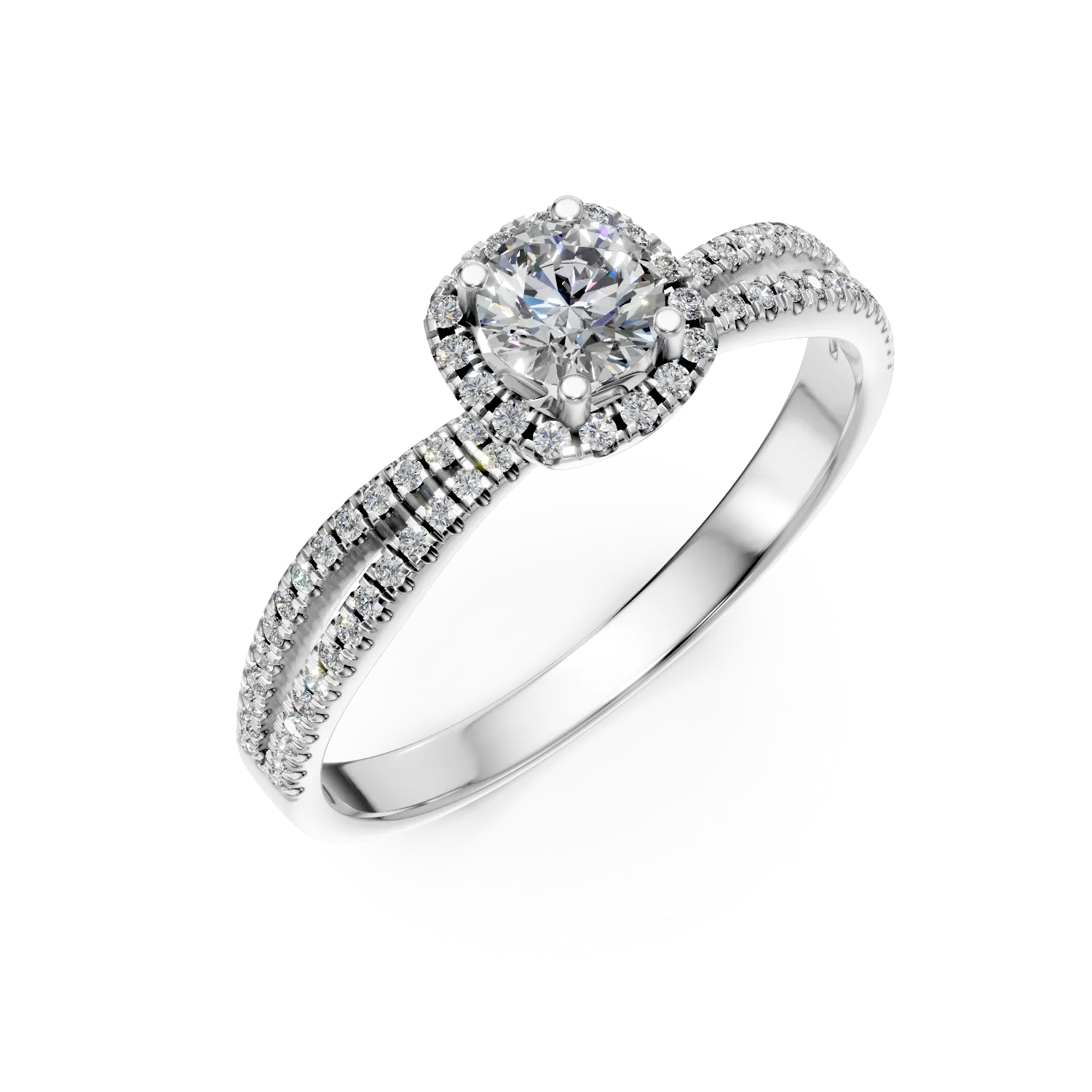 White gold engagement ring with 0.5ct diamonds