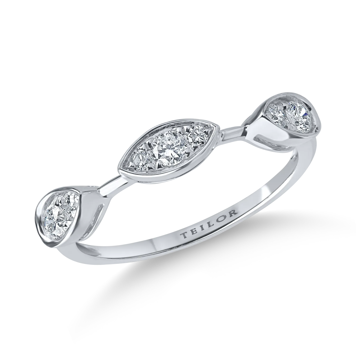 White gold minimalist ring with 0.3ct diamonds-184178