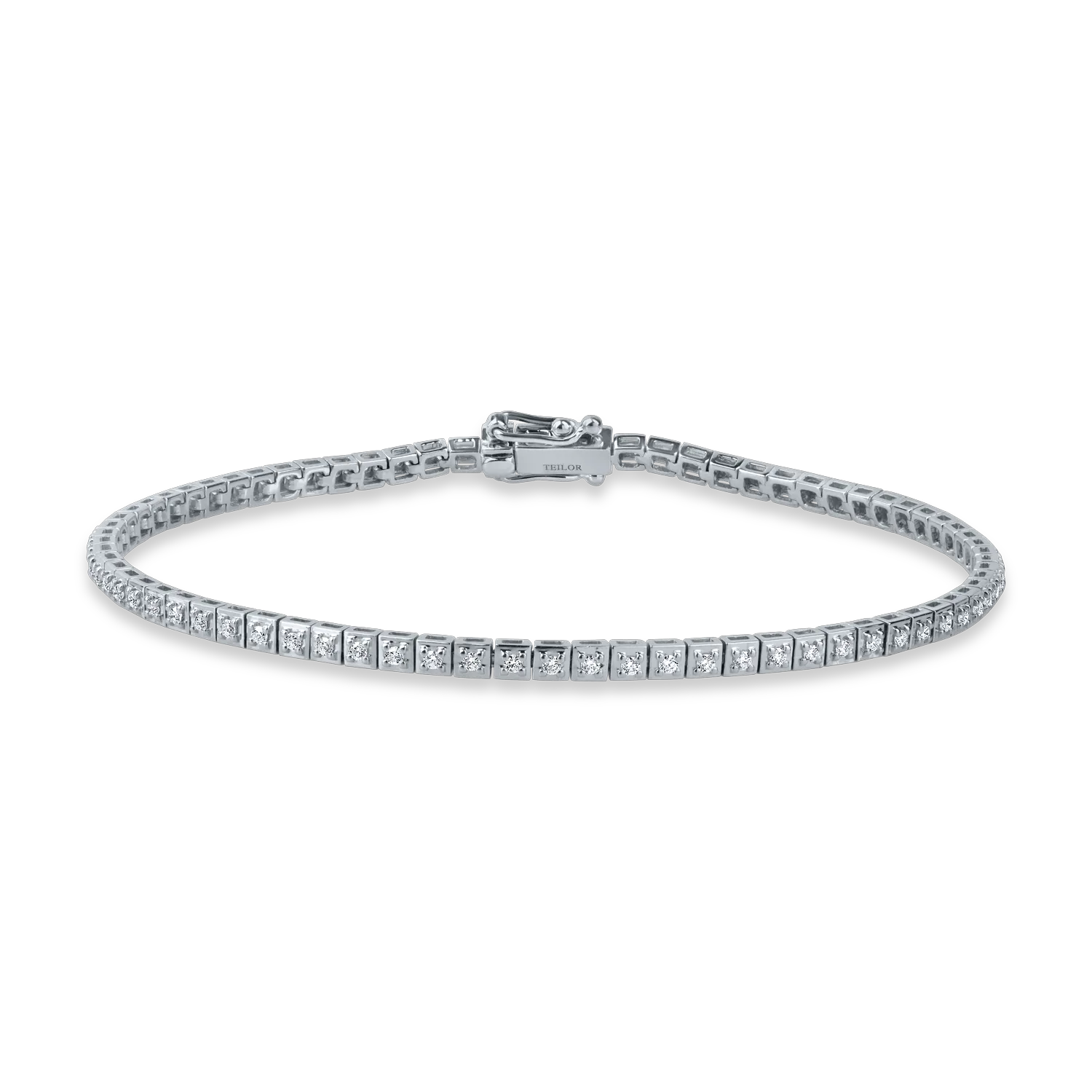 Bratara tennis din aur alb cu diamante de 0.4ct
