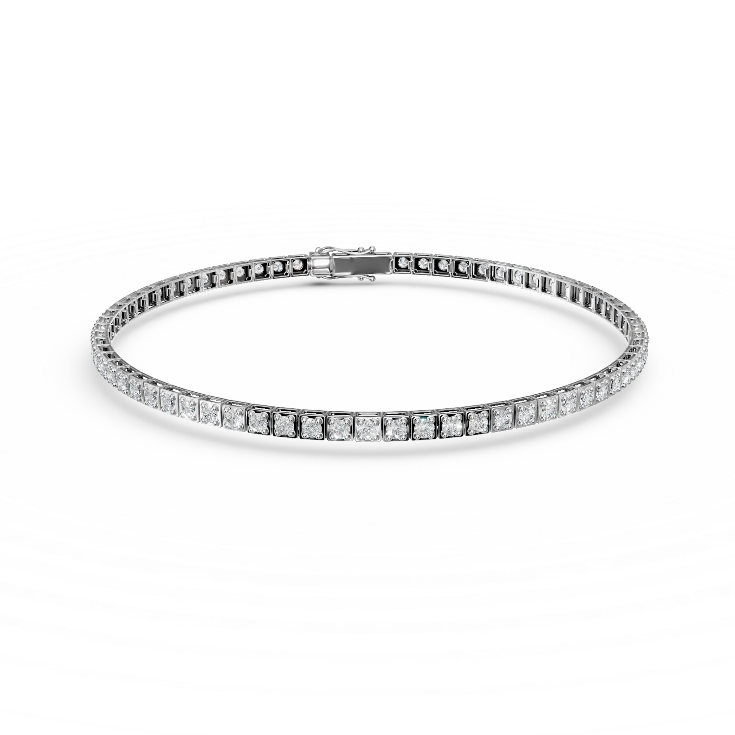 Bratara tennis din aur alb cu diamante de 0.4ct