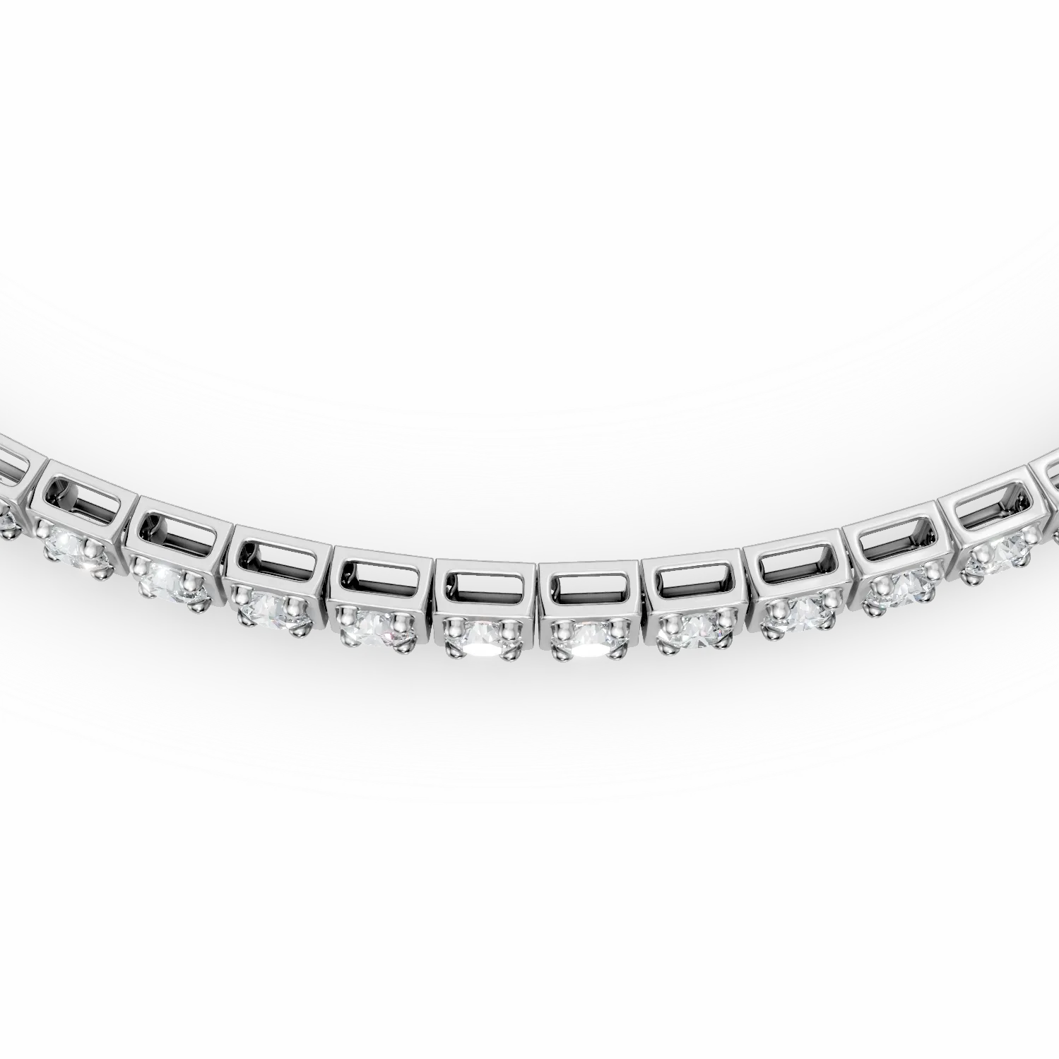 Bratara tennis din aur alb cu diamante de 0.4ct