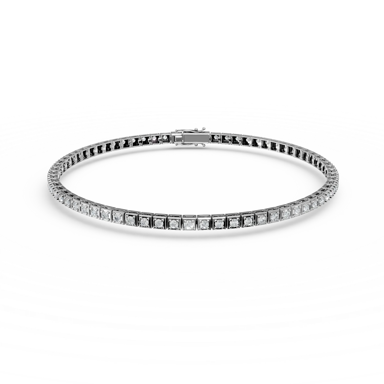 Bratara tennis din aur alb cu diamante de 0.5ct