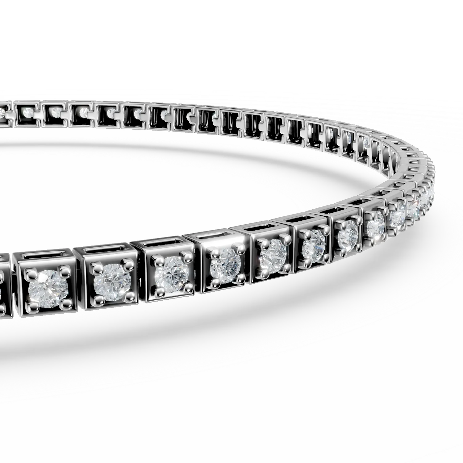 White gold tennis bracelet with 0.5ct diamonds