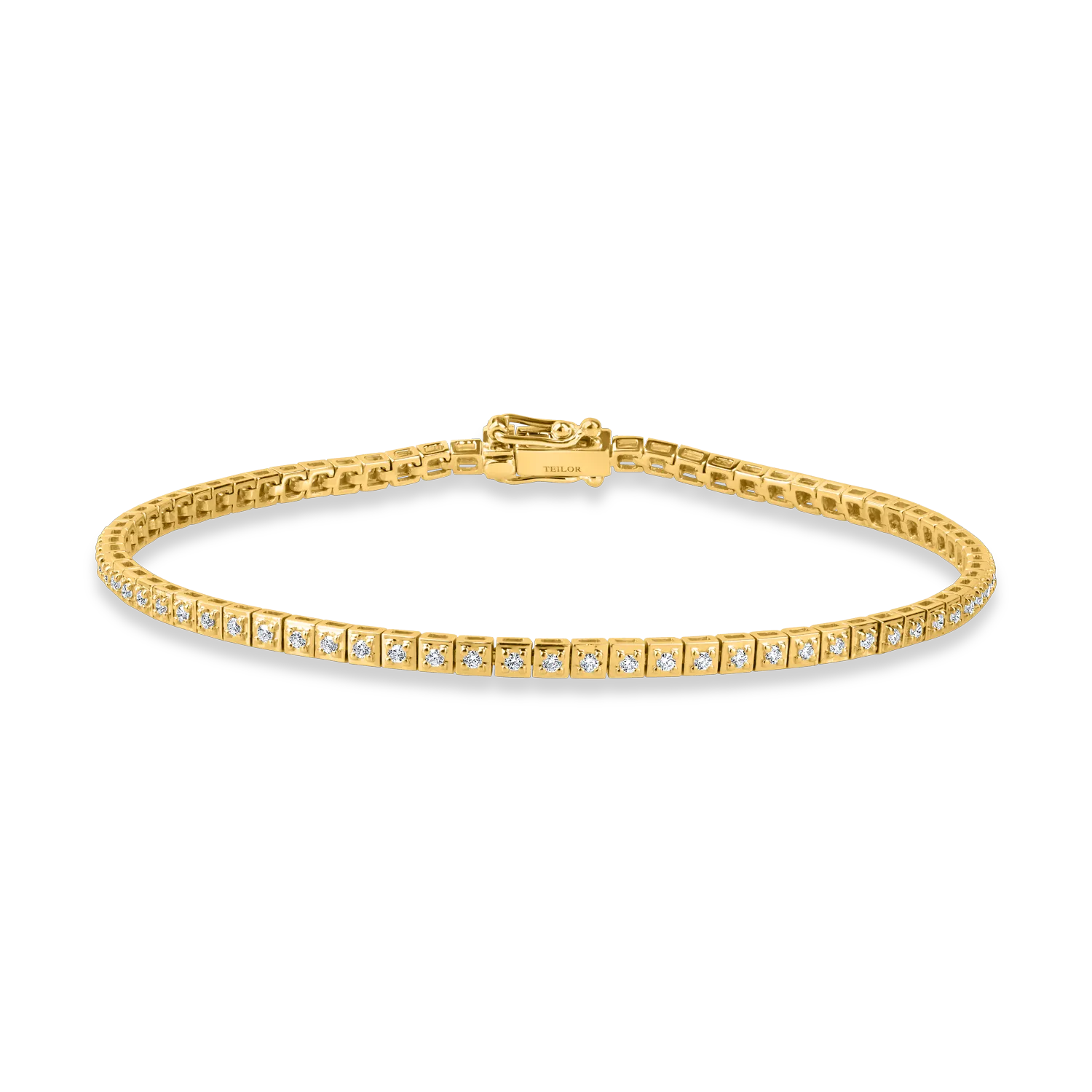 Yellow gold tennis bracelet with 0.5ct diamonds