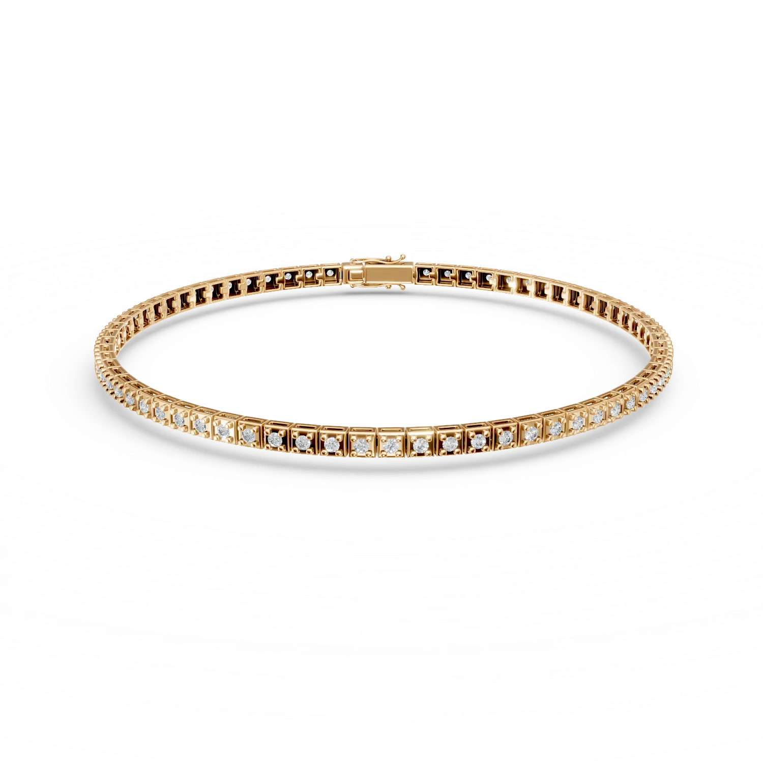 Yellow gold tennis bracelet with 0.5ct diamonds-191103
