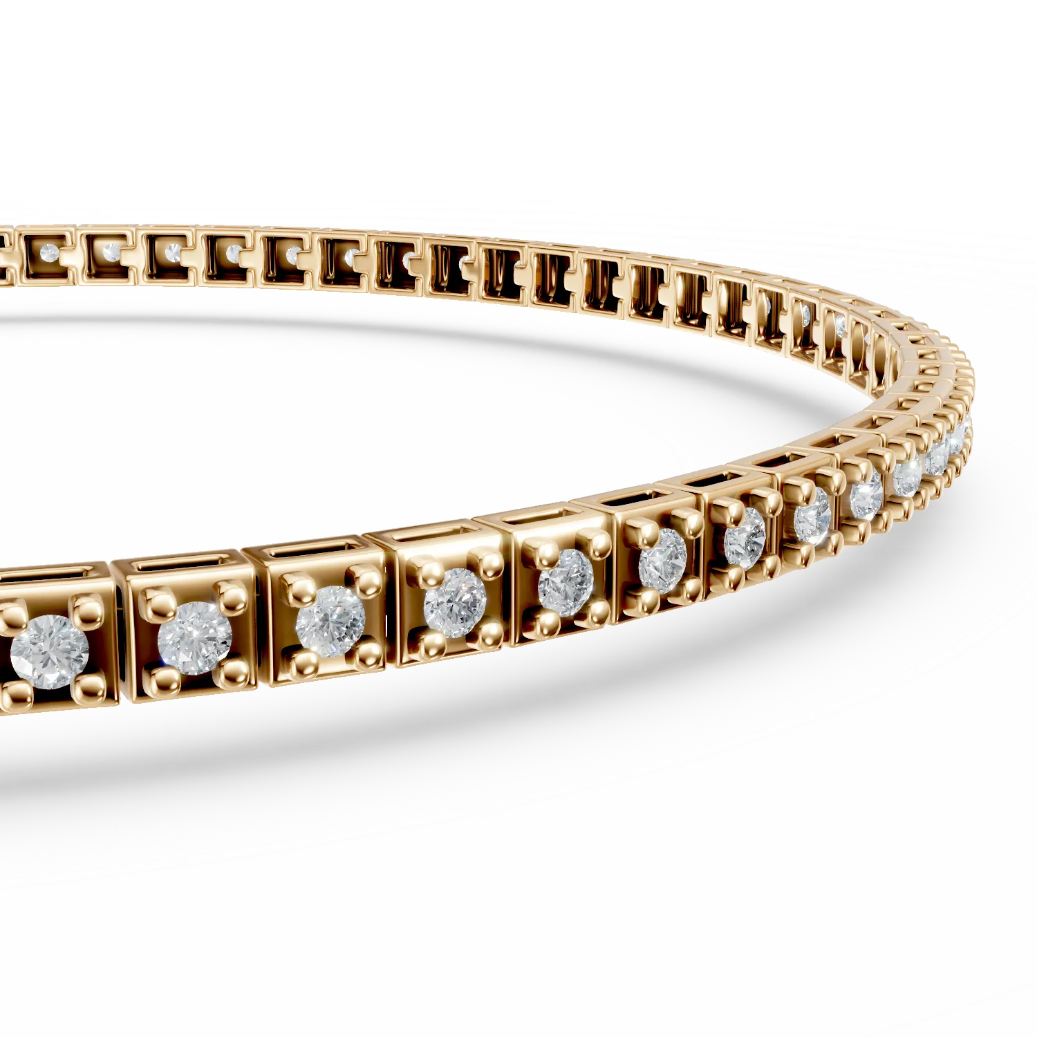 Bratara tennis din aur galben cu diamante de 0.5ct